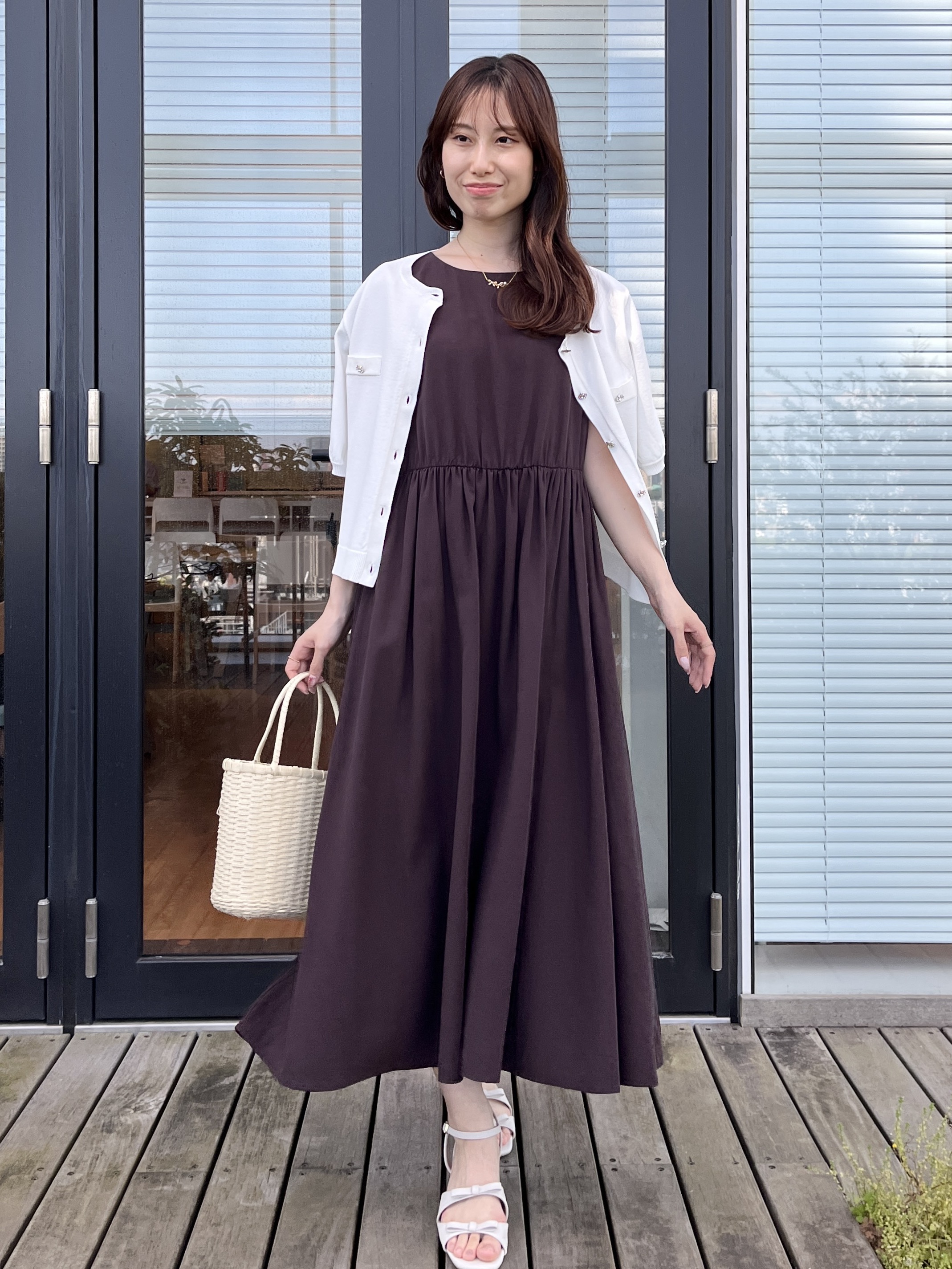 はばさんの「Couture brooch｜【洗える】バックリボンOP」を使ったコーディネート
