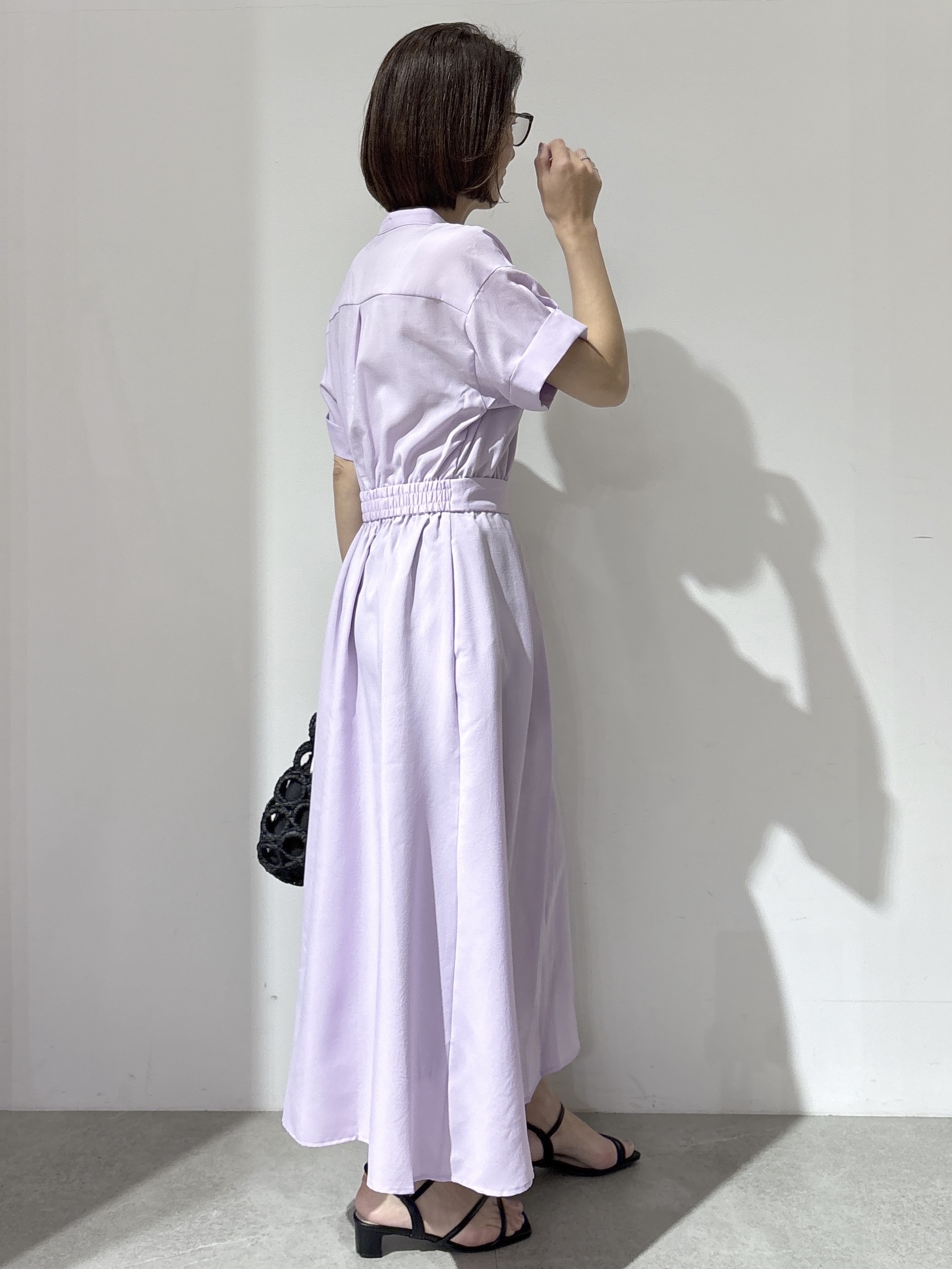 NAKAさんの「OPAQUE.CLIP｜【接触冷感／吸水速乾】リネンライク シャツワンピース《洗濯機OK》」を使ったコーディネート