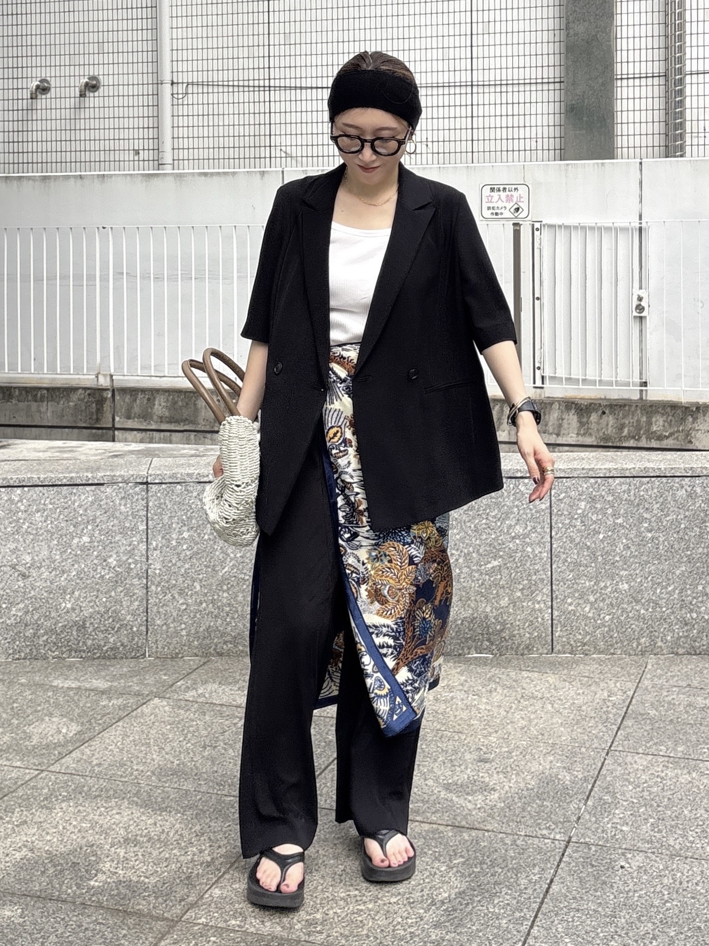 kotakiさんの「INDIVI｜【着る日傘】ハーフスリーブダブルジャケット」を使ったコーディネート