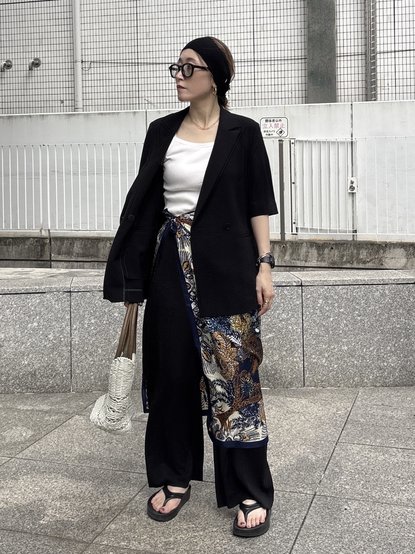 kotakiさんの「INDIVI｜【着る日傘】ハーフスリーブダブルジャケット」を使ったコーディネート