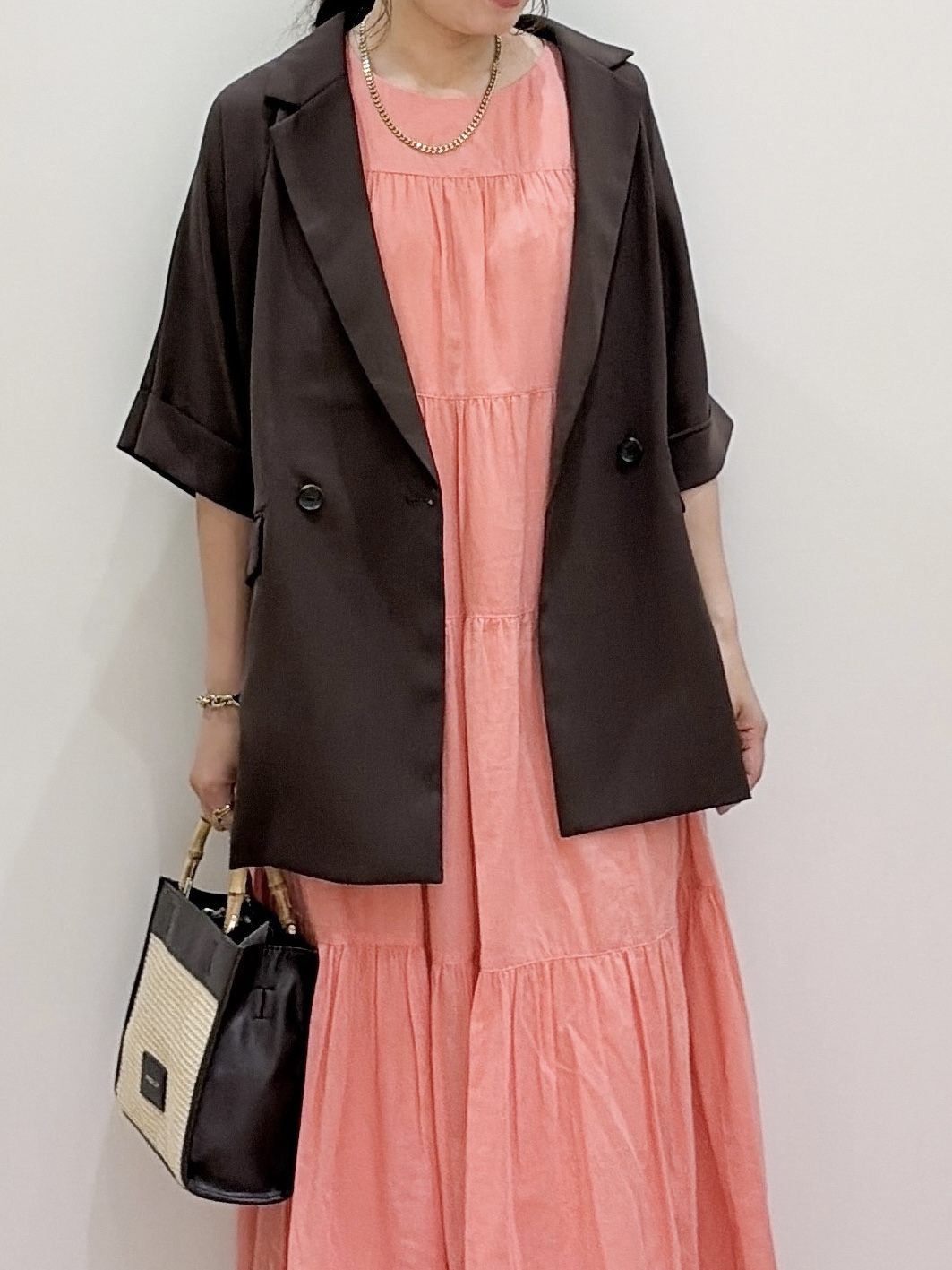risayanさんの「OPAQUE.CLIP｜【接触冷感／吸水速乾／防シワ】リネンライクテーラードジャケット《洗濯機OK》」を使ったコーディネート