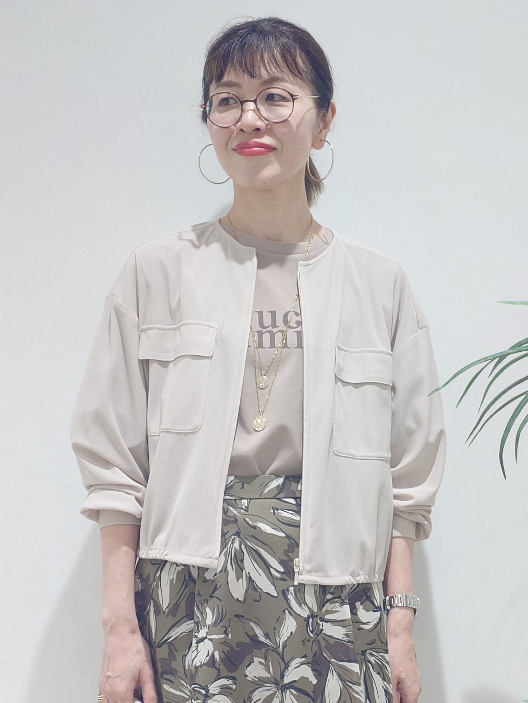 MUTSUKOさんの「UNTITLED｜【古畑星夏さん着用/洗える】シアーブルゾン」を使ったコーディネート