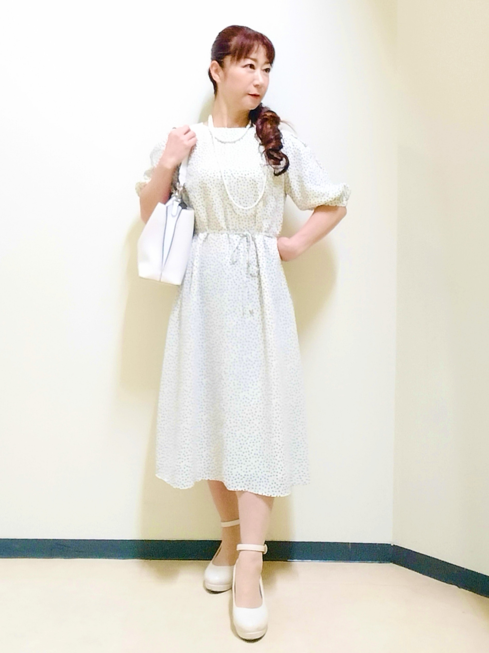 花さんの「Reflect｜シフォンスリーブワンピース」を使ったコーディネート