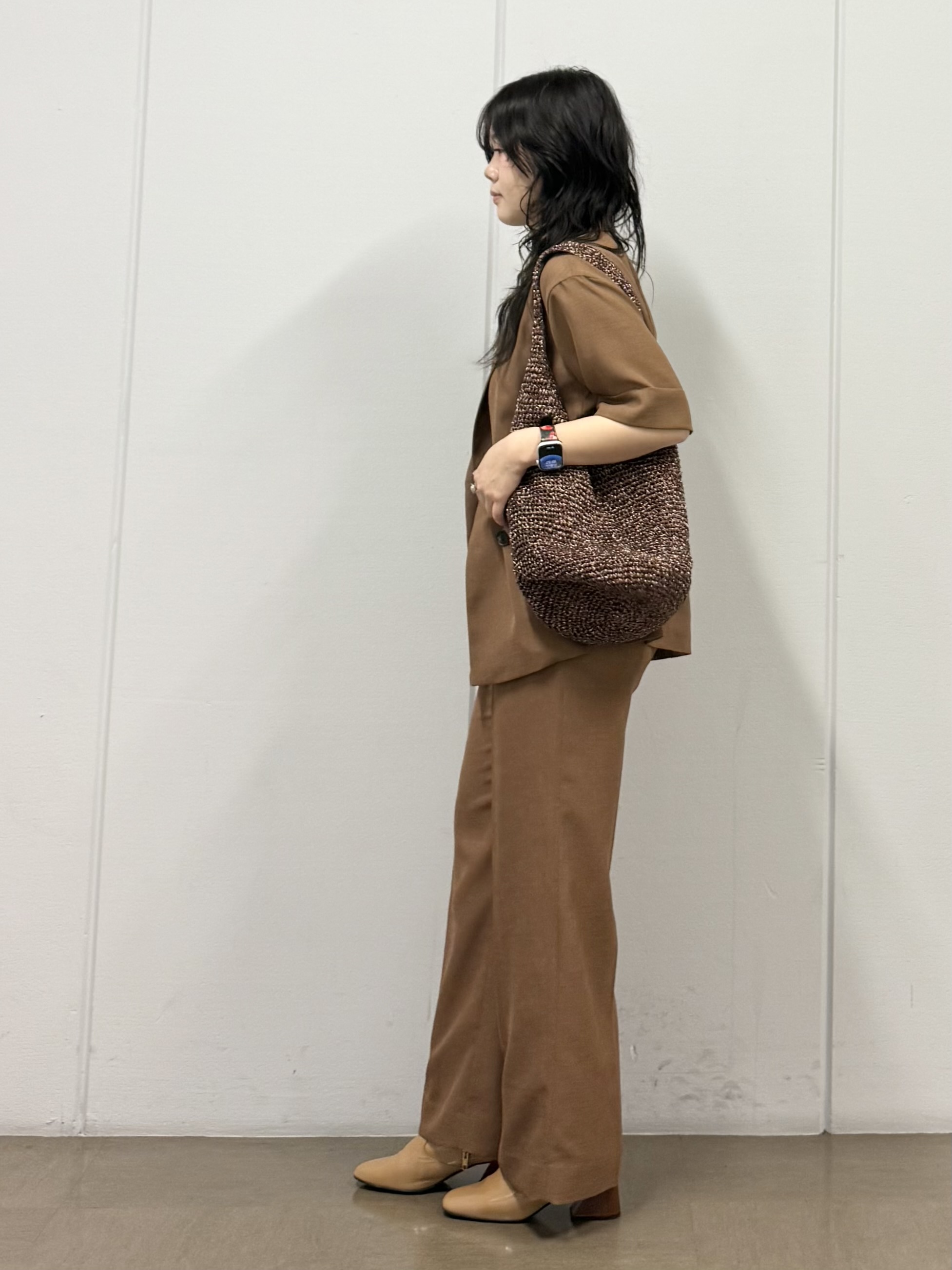 mizukiさんの「INDIVI｜【洗える／メッシュ素材／SETUP可能】半袖シアージャケット」を使ったコーディネート