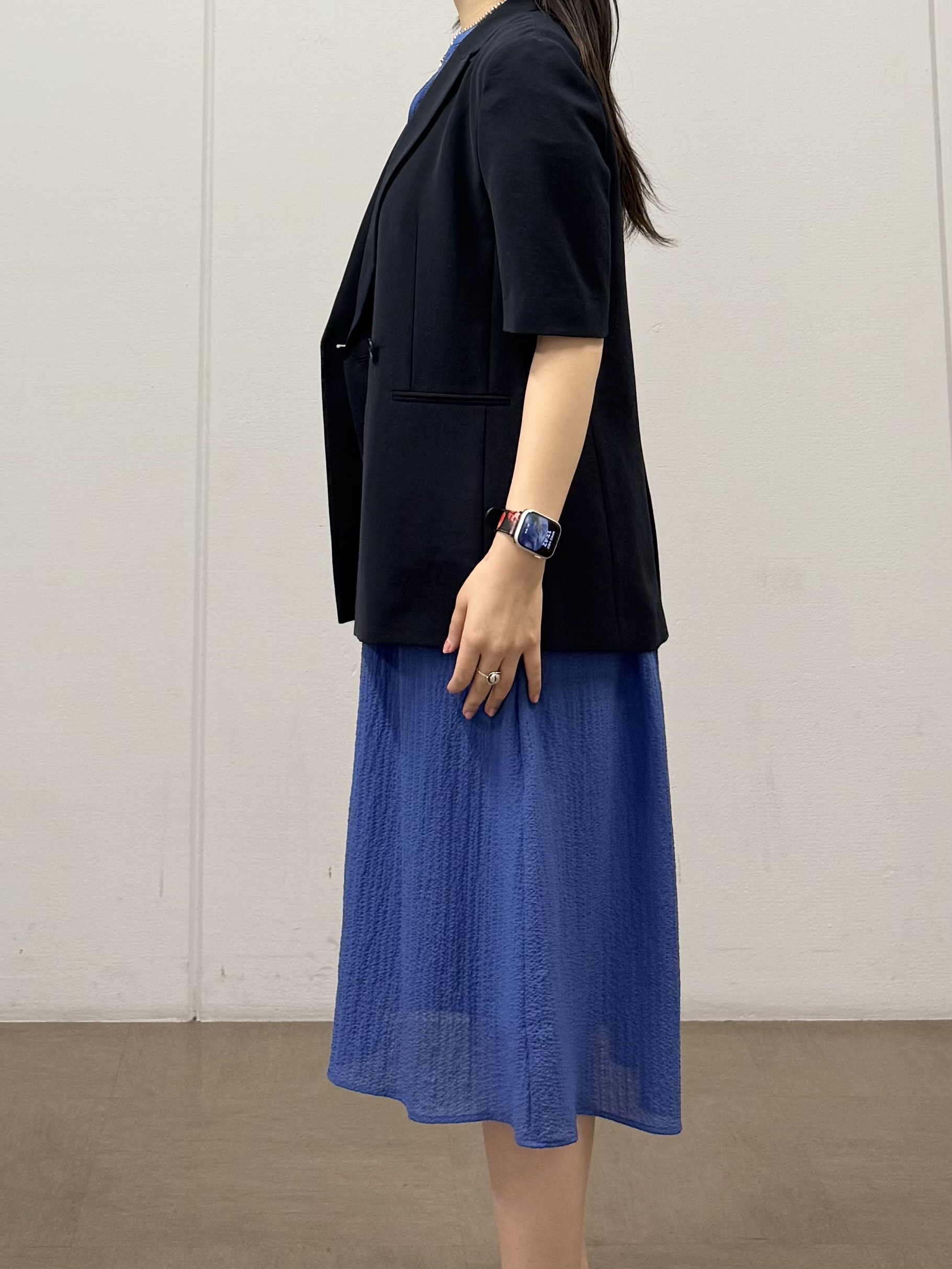 mizukiさんの「INDIVI｜【着る日傘】ハーフスリーブダブルジャケット」を使ったコーディネート