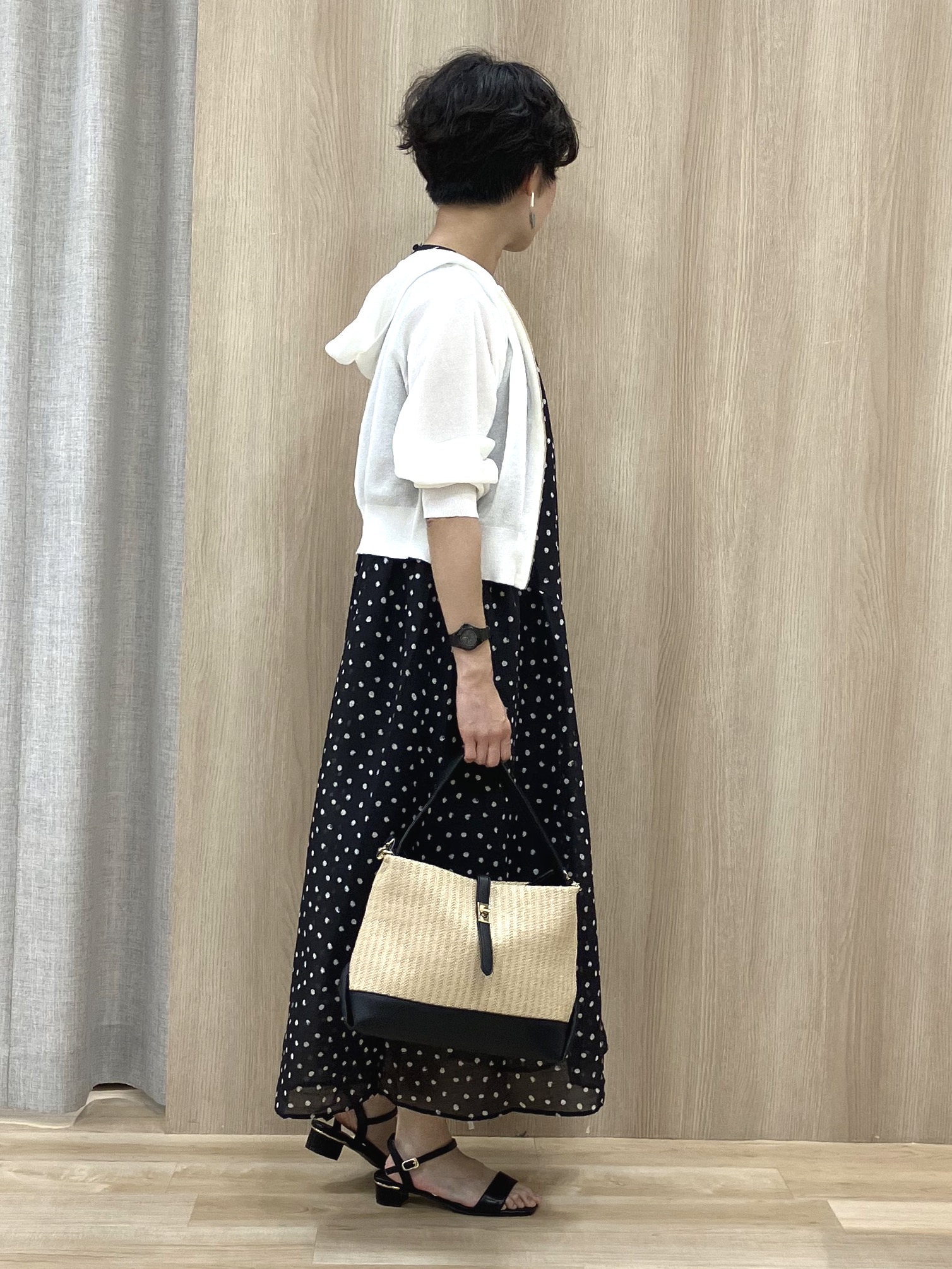 Keiさんの「grove｜【貴島明日香さん着用】シアードットワンピース」を使ったコーディネート