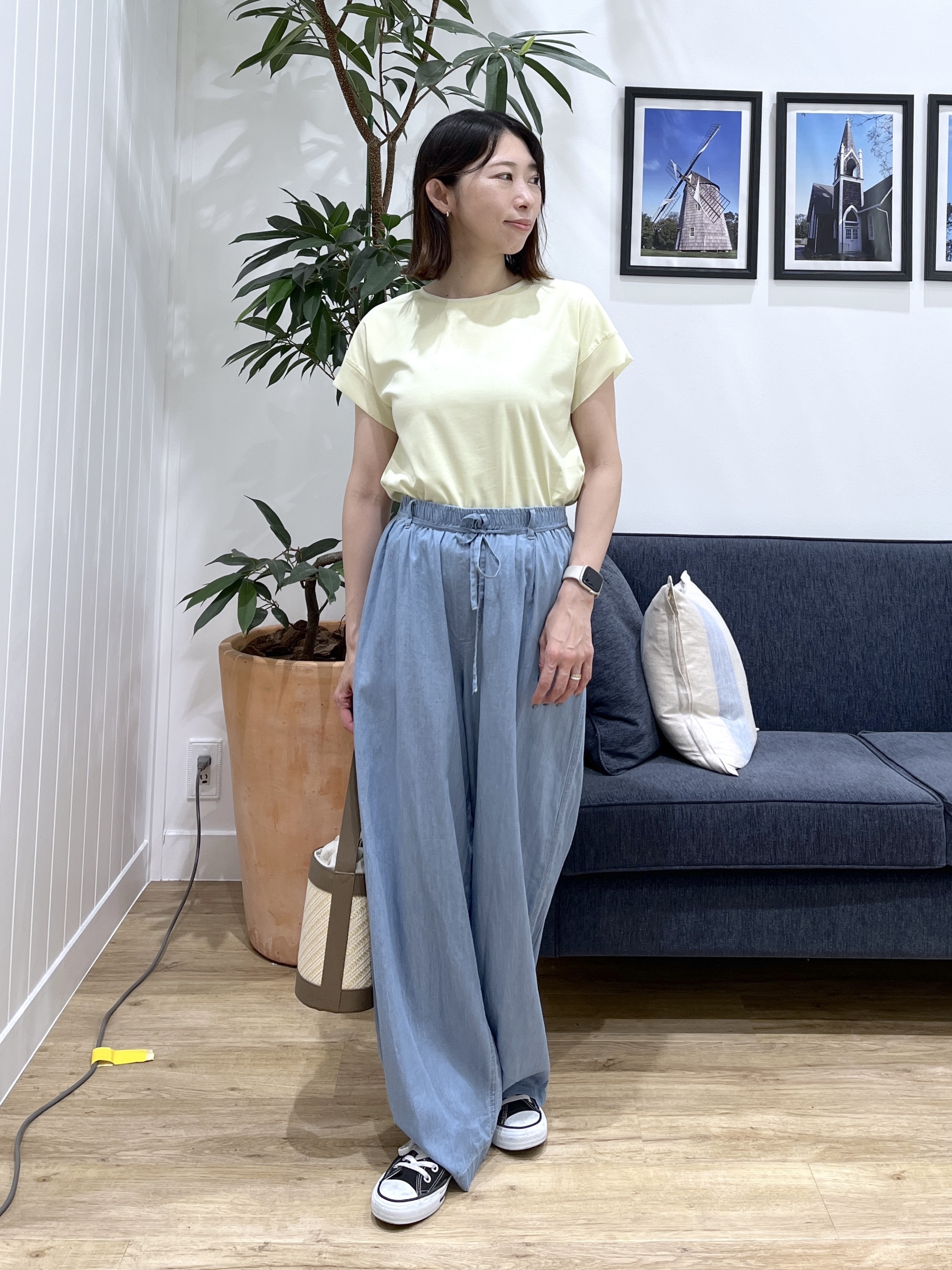 canaさんの「Dessin｜【UVカット/接触冷感】美光沢カットソー」を使ったコーディネート