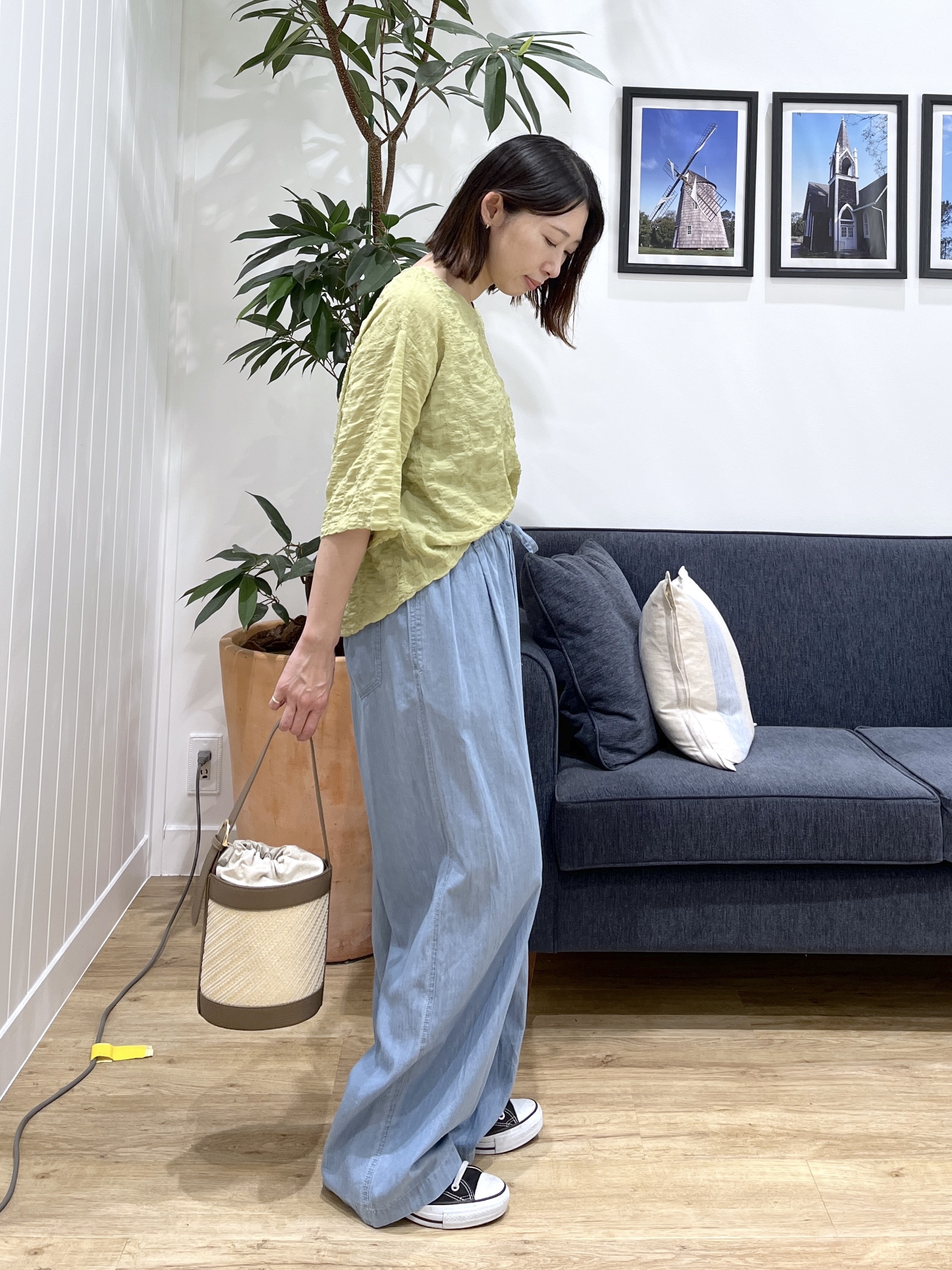 canaさんの「Dessin｜【マシンウォッシャブル】エアリーシアー 5分袖プルオーバーシャツ」を使ったコーディネート