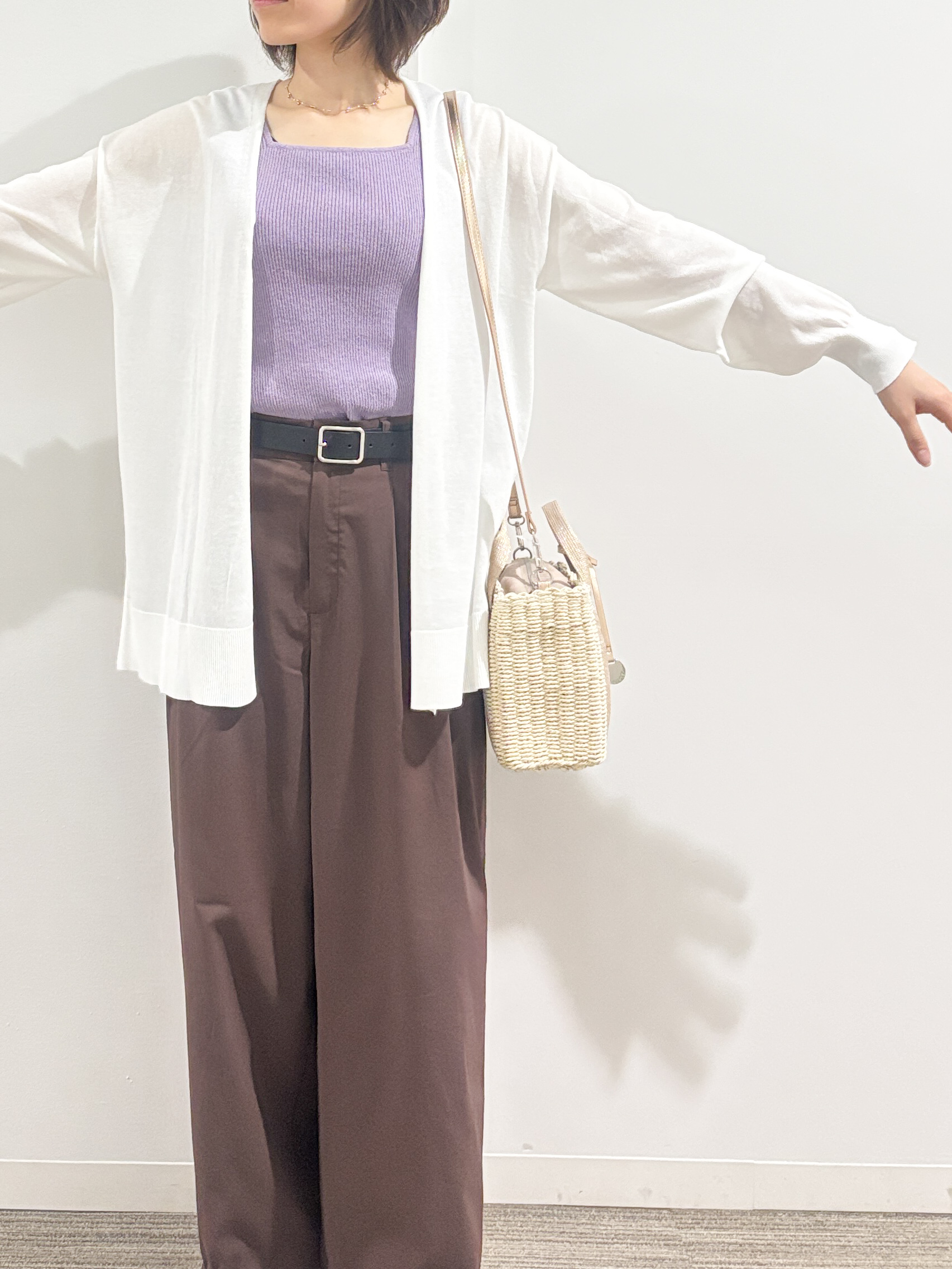 kumiさんの「OPAQUE.CLIP｜【接触冷感】ニットカーディガン《洗濯機OK／抗ピリング》」を使ったコーディネート