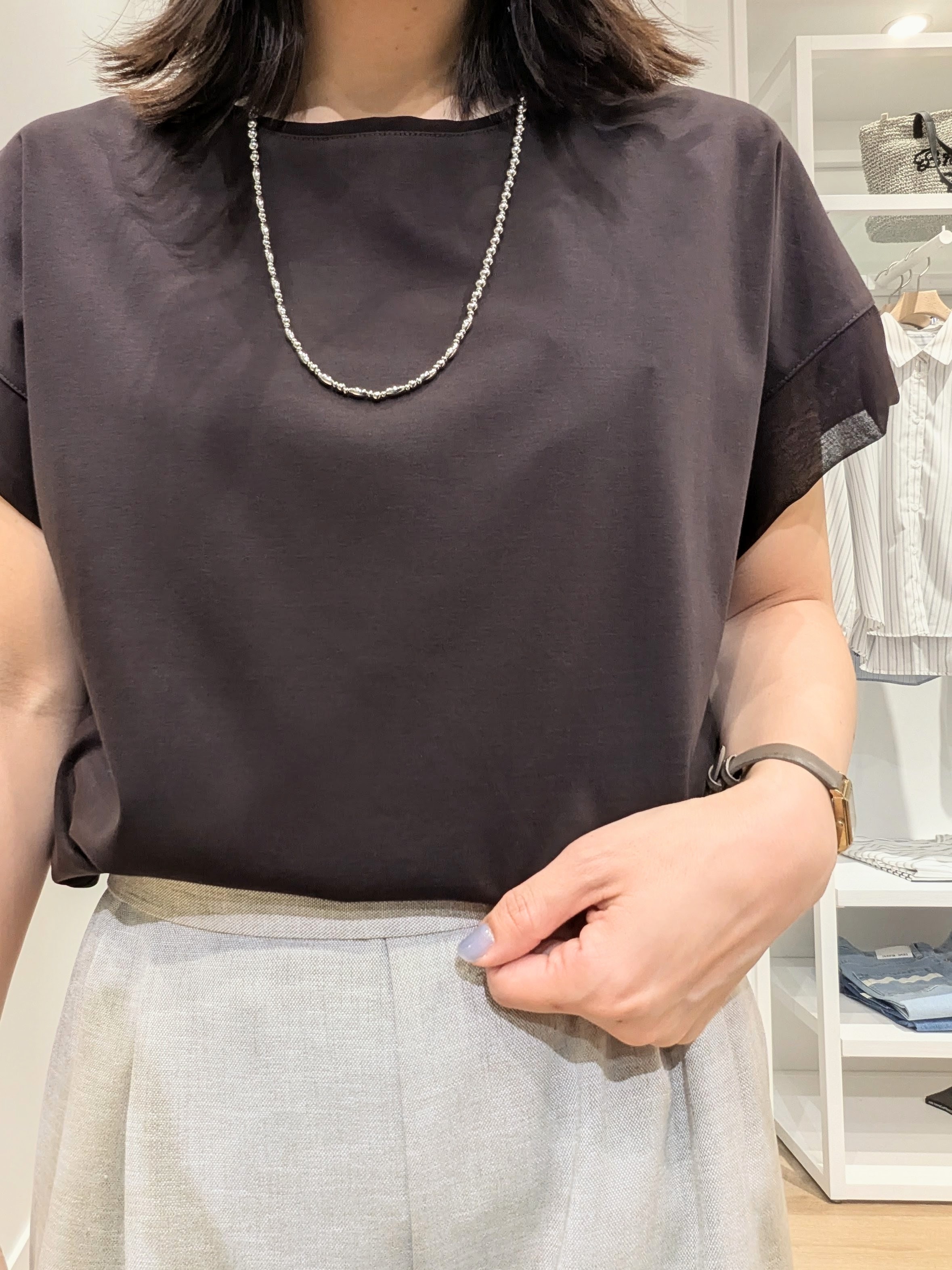 enさんの「Dessin｜【セットアップ可/洗える】リネンライクワイドパンツ」を使ったコーディネート