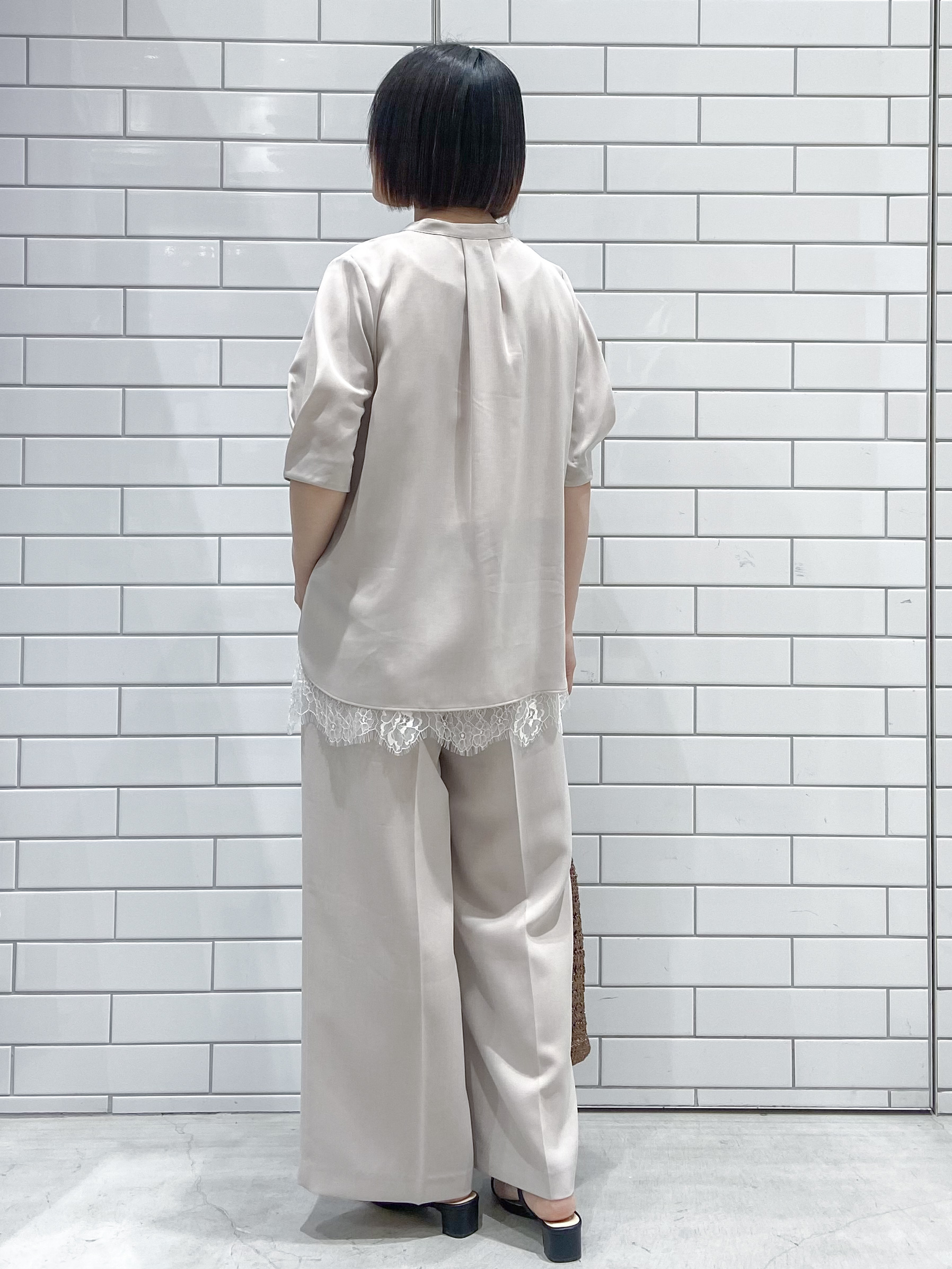 kimiさんの「OPAQUE.CLIP｜【ストレッチ／防シワ／洗濯機OK】タックスリーブブラウス《SS～LL／6col／セットアップ可》」を使ったコーディネート