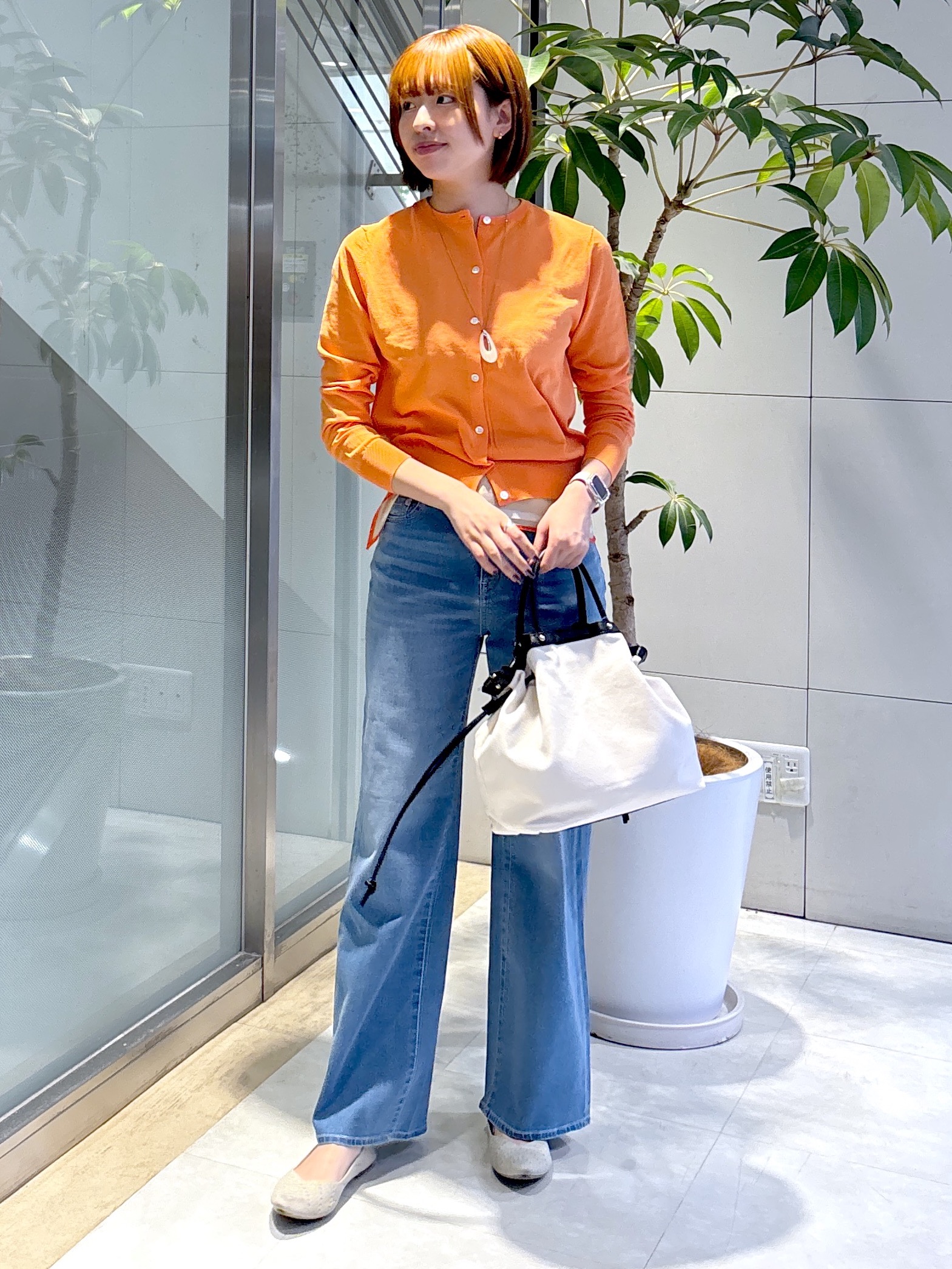 yukaさんの「UNTITLED｜【9色展開/アンサンブル可】コットンクルーネックカーディガン」を使ったコーディネート