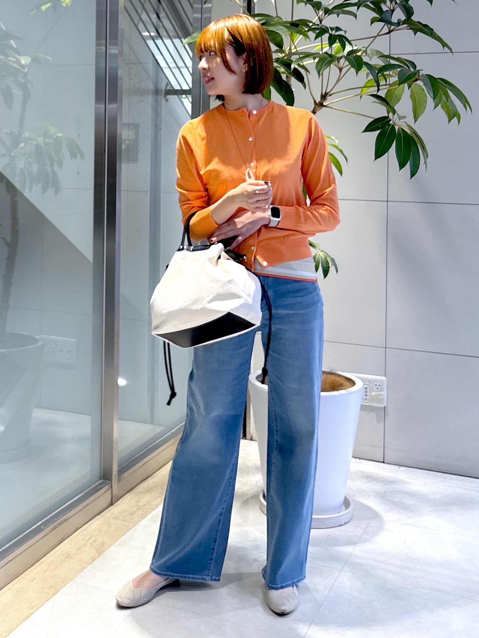 yukaさんの「UNTITLED｜【9色展開/アンサンブル可】コットンクルーネックカーディガン」を使ったコーディネート