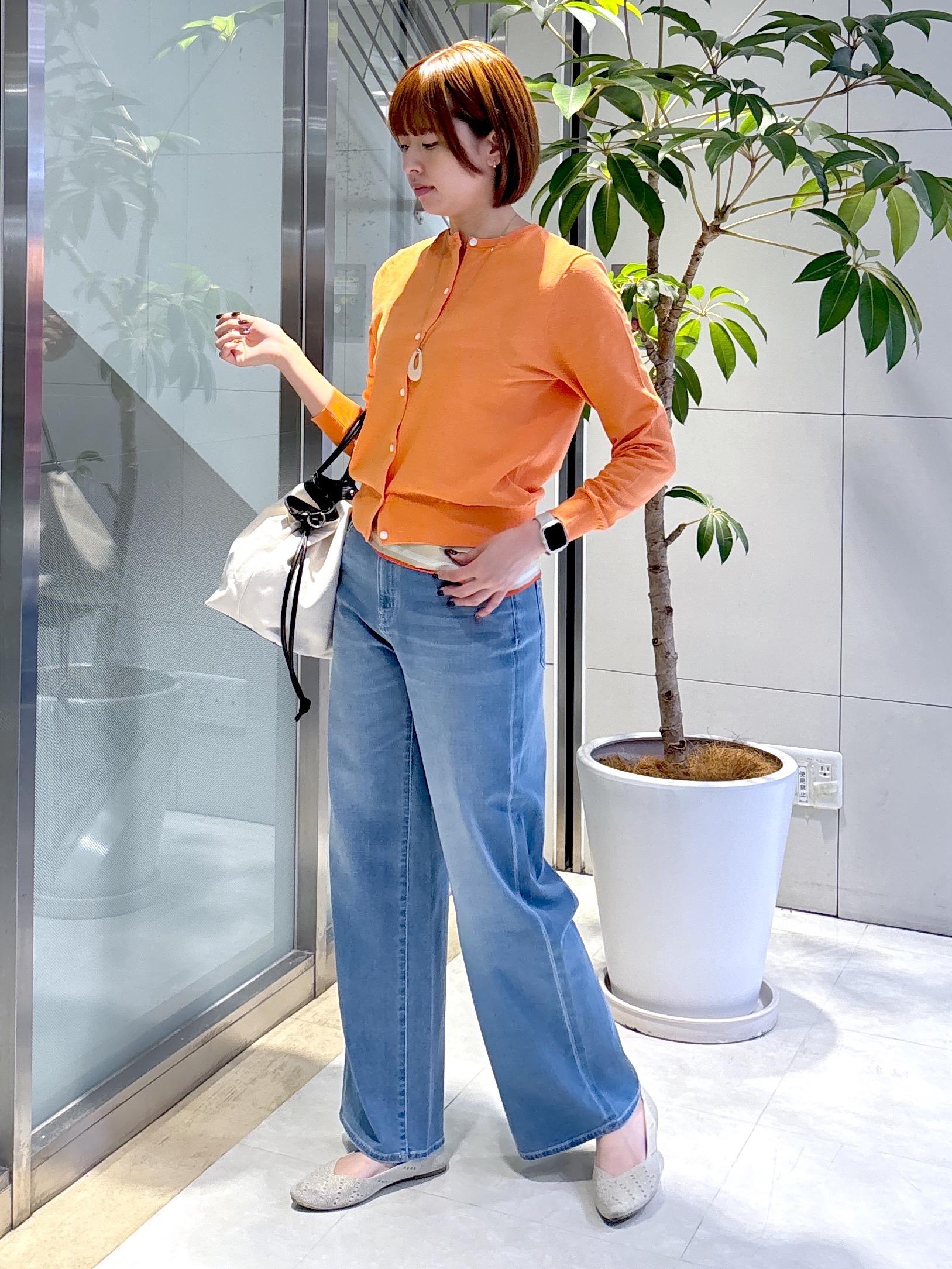 yukaさんの「UNTITLED｜【9色展開/アンサンブル可】コットンクルーネックカーディガン」を使ったコーディネート