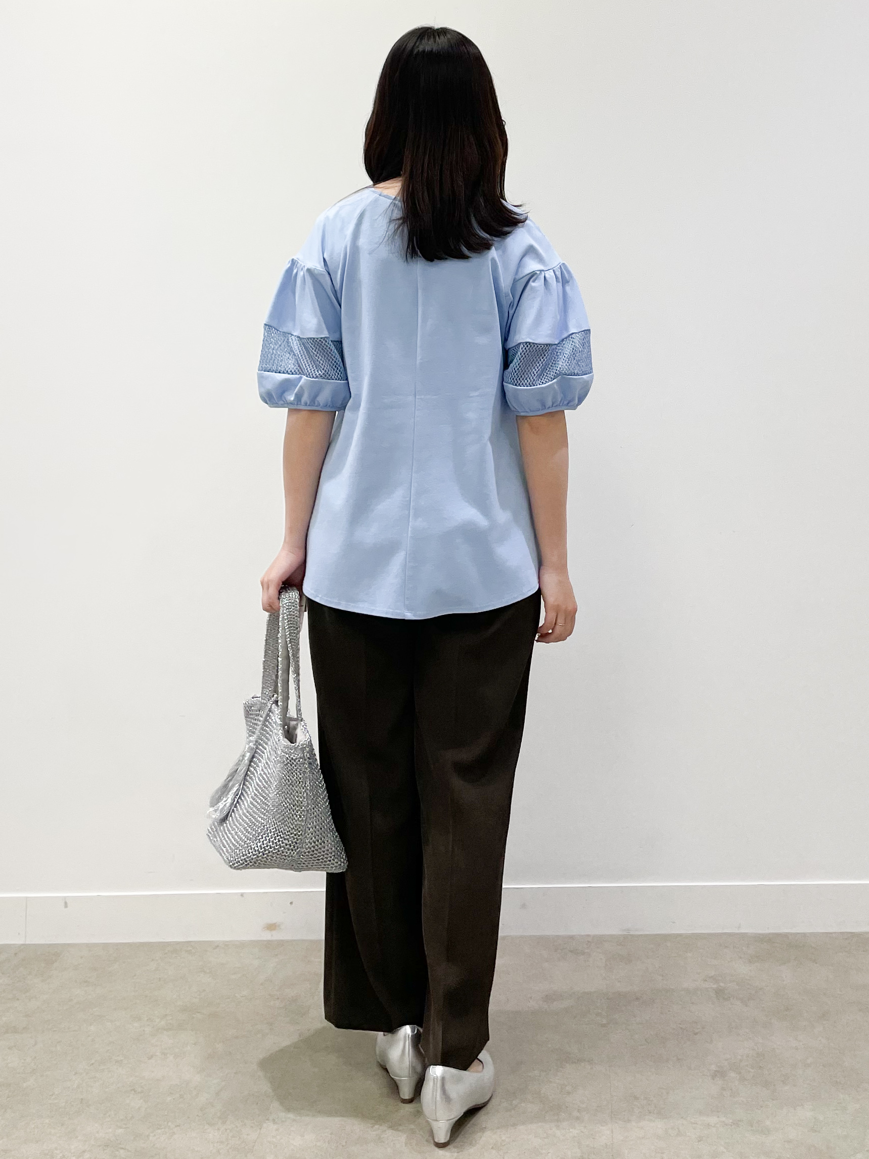 yukariさんの「Reflect｜メッシュ切り替えスリーブトップス」を使ったコーディネート