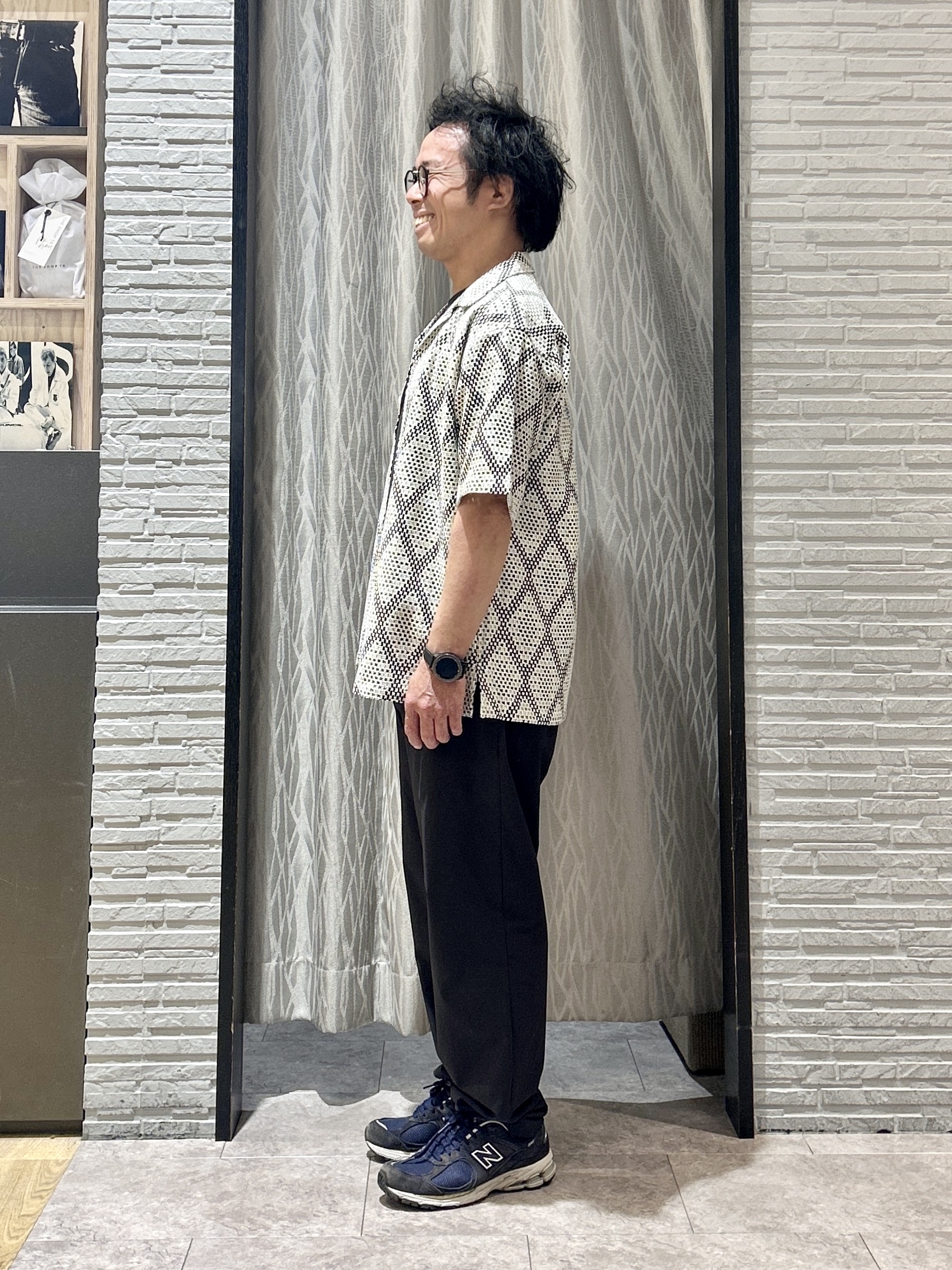 KENJI Iさんの「THE SHOP TK｜アーガイル柄 レース半袖シャツ 洗濯機OK」を使ったコーディネート
