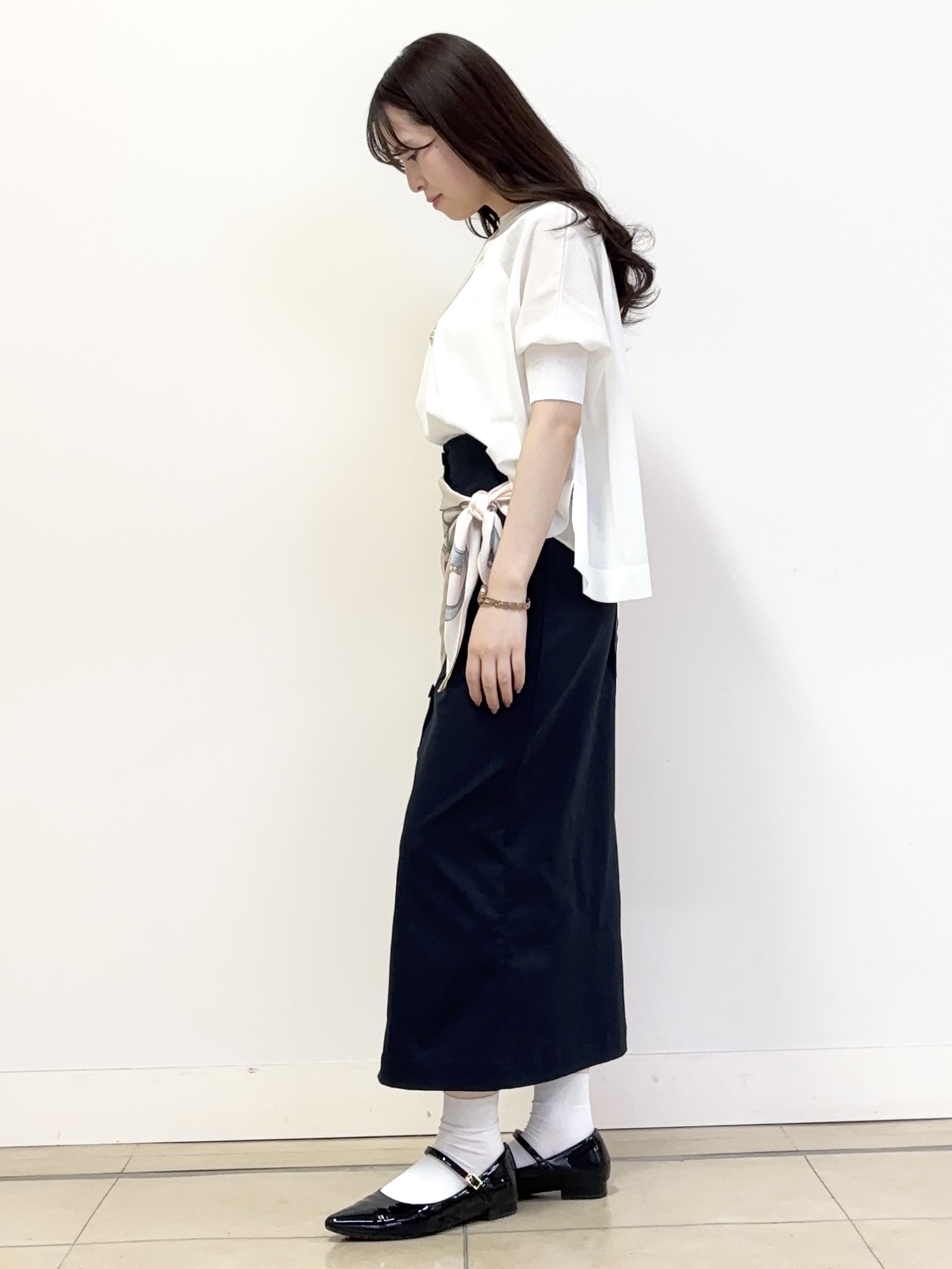 あやかさんの「UNTITLED｜【アンサンブル可/洗える】シアーレーヨンニット」を使ったコーディネート