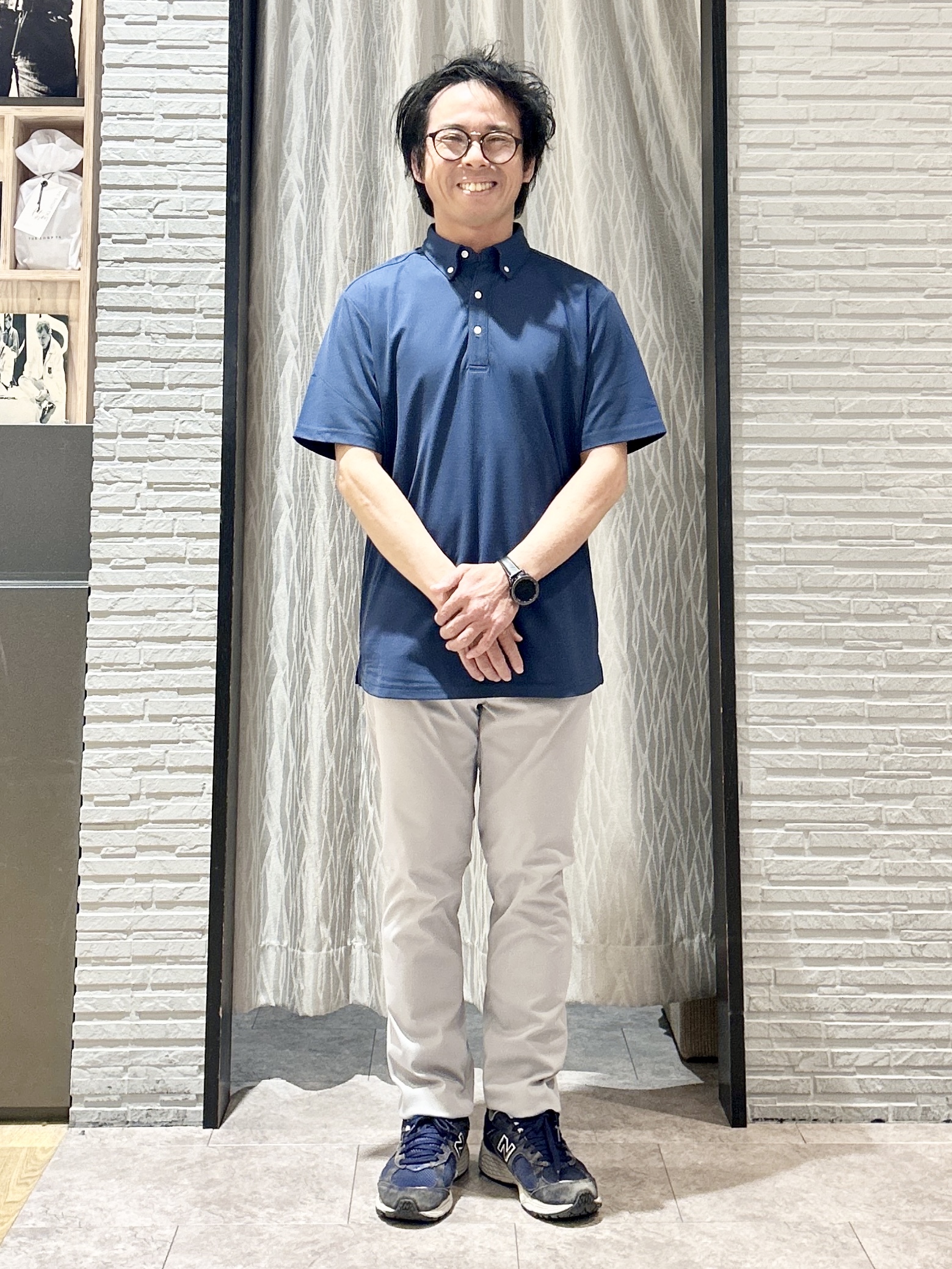 KENJI Iさんの「THE SHOP TK｜アイス カノコポロシャツ【接触冷感／洗濯機OK】」を使ったコーディネート