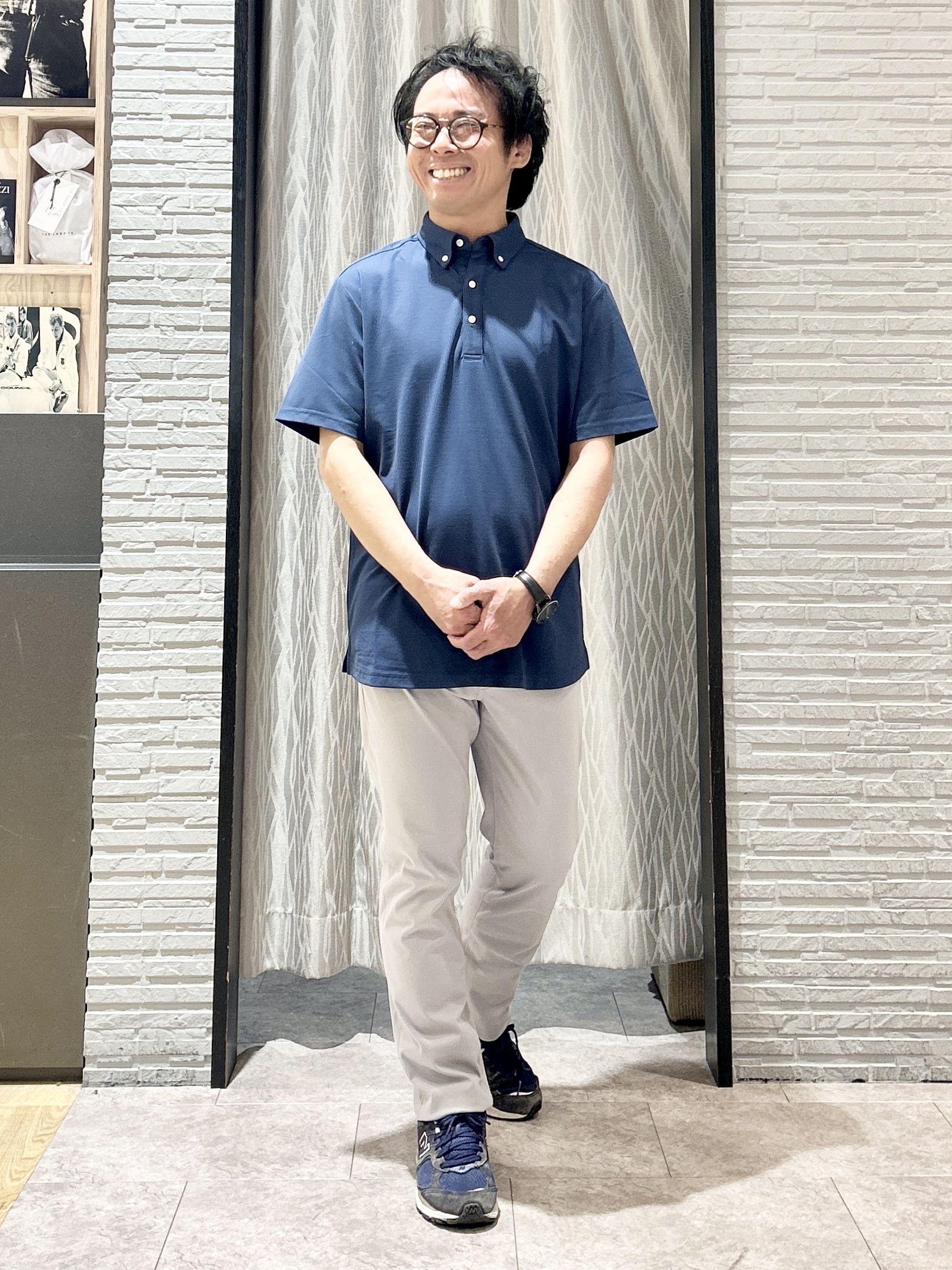 KENJI Iさんの「THE SHOP TK｜アイス カノコポロシャツ【接触冷感／洗濯機OK】」を使ったコーディネート