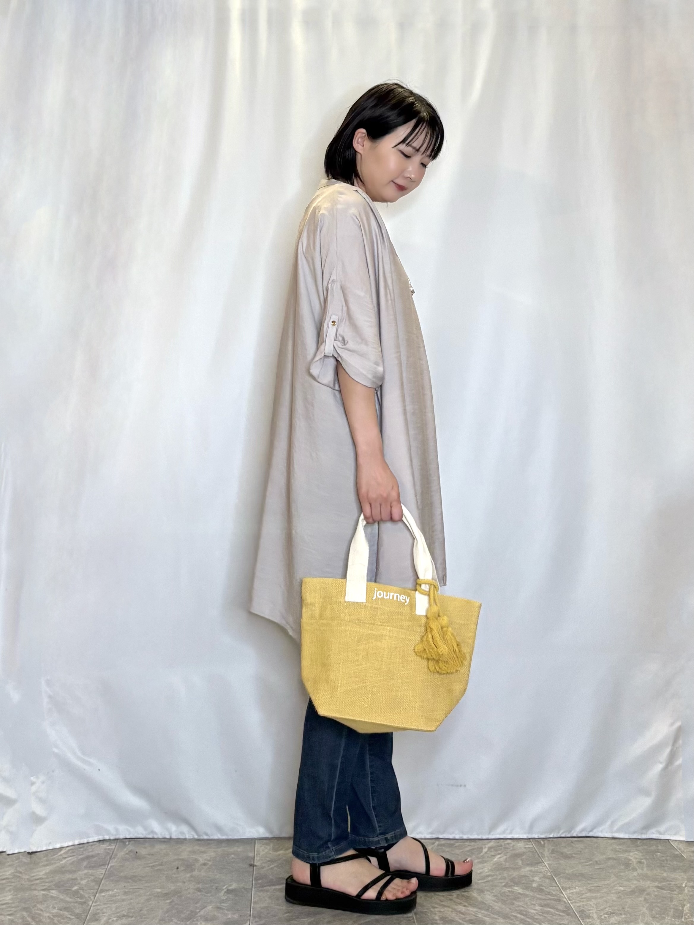 ネリさんの「SHOO･LA･RUE｜【ひんやり/S-LL/洗濯機可】体型カバー叶える 大人のゆるドルマンチュニック」を使ったコーディネート