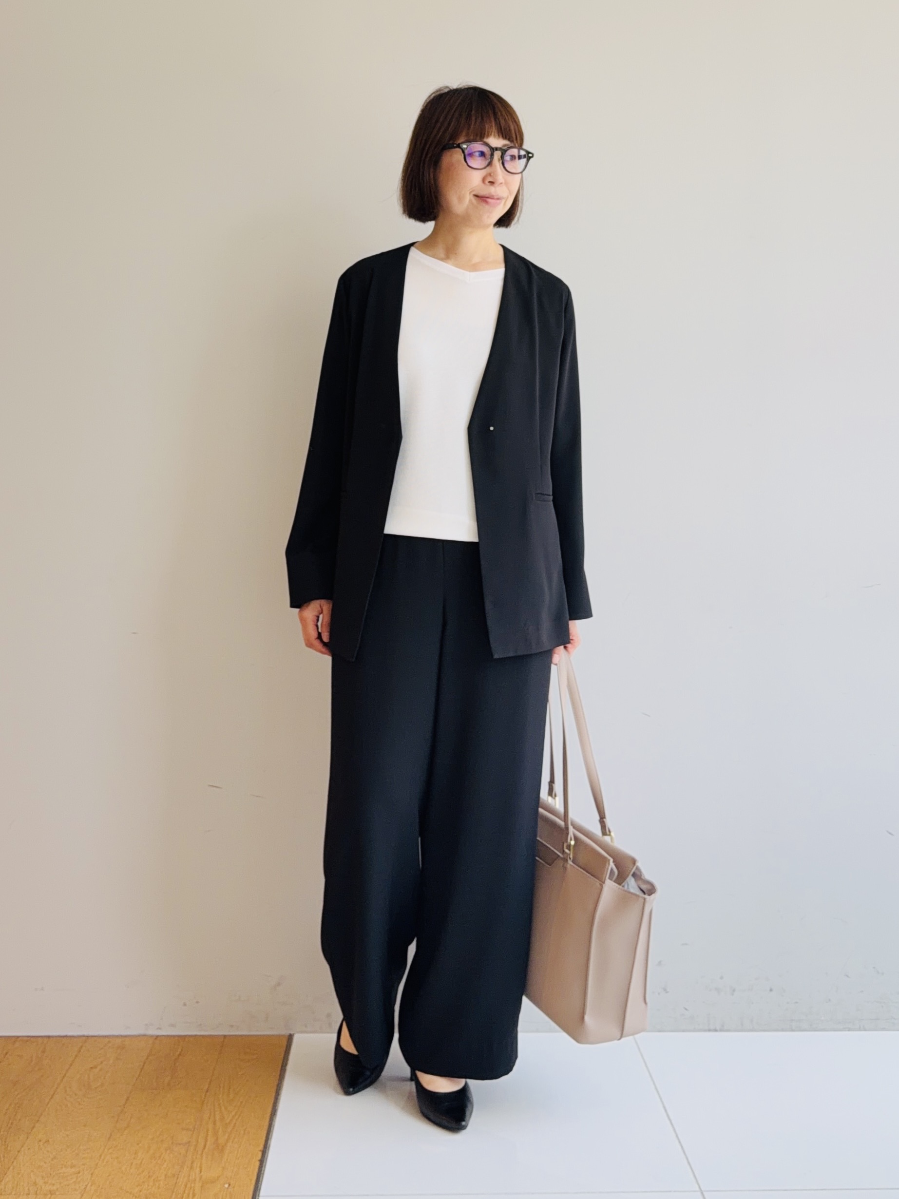 murayamaさんの「INDIVI｜【さらに軽く軽快！／着る日傘】ノーカラージャケット」を使ったコーディネート