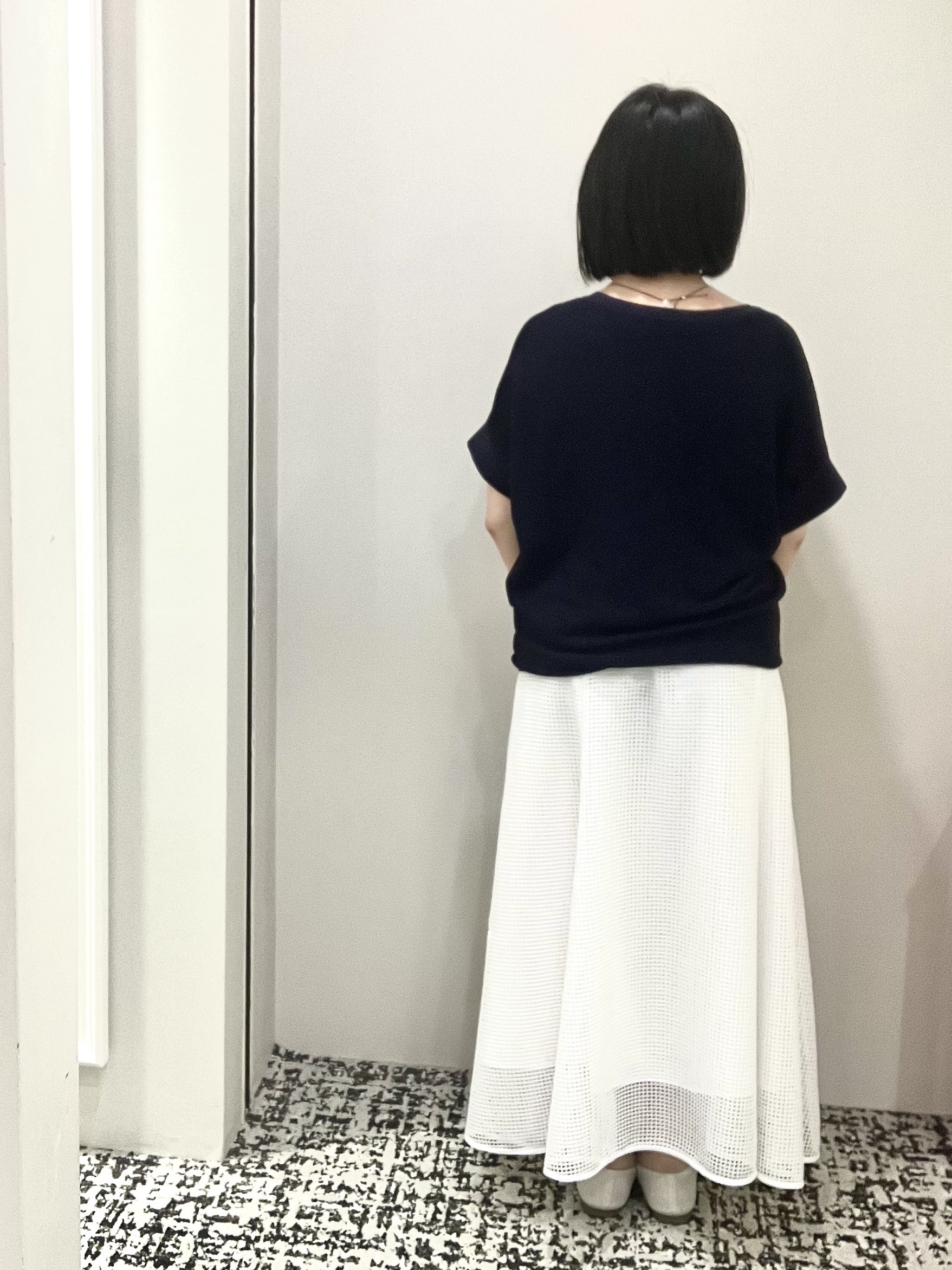 Mizukiさんの「UNTITLED｜【11色展開/体型カバー】前後2WAYフレンチスリーブニット」を使ったコーディネート