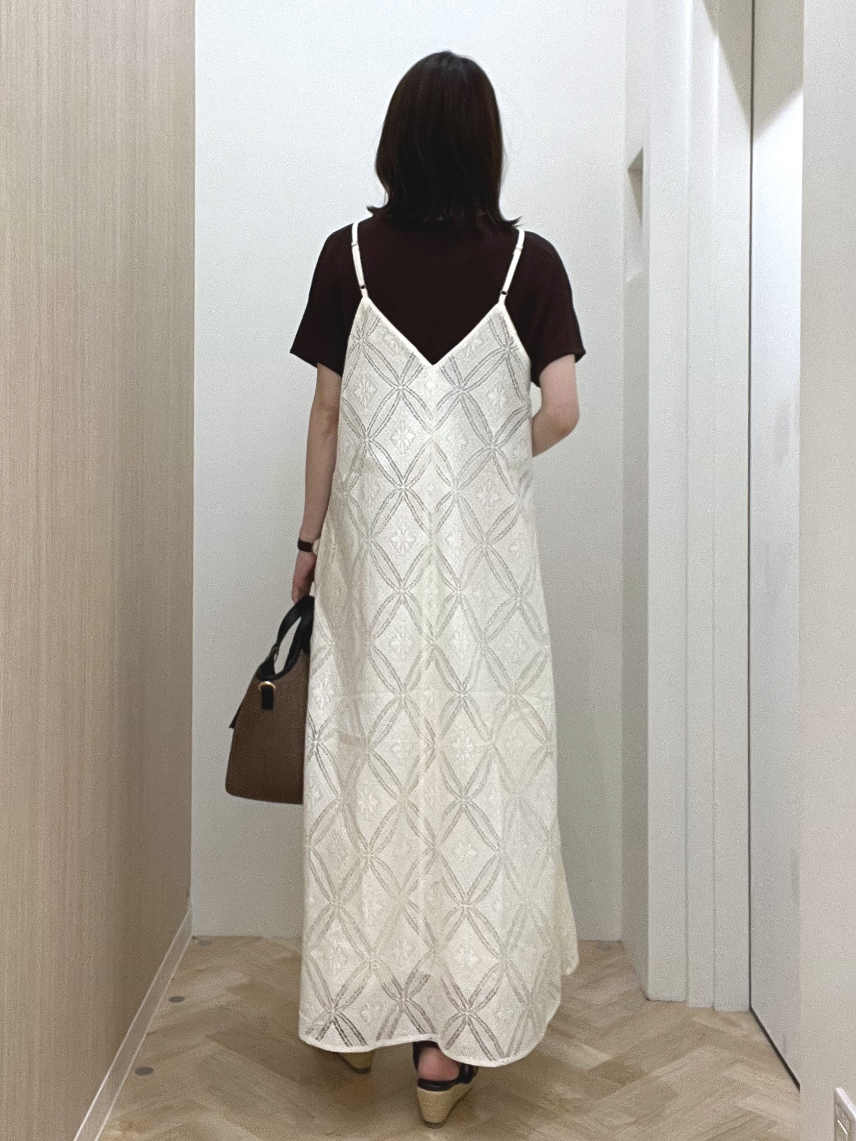  おまつさんの「grove｜【貴島明日香さん着用・洗える】レースキャミワンピース」を使ったコーディネート