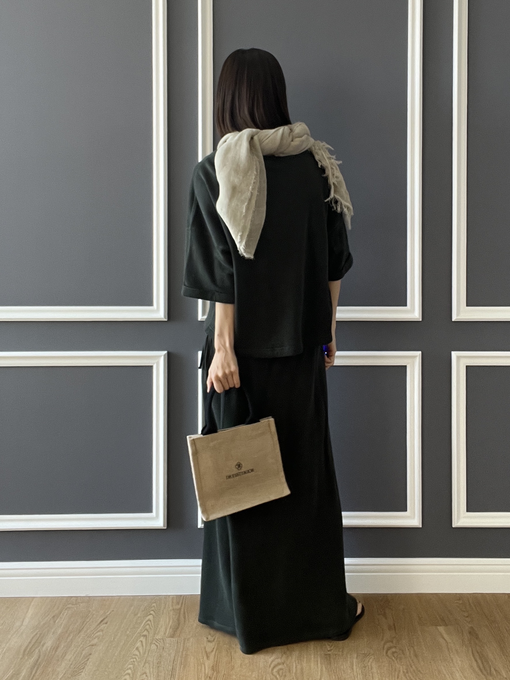 misaさんの「DRESSTERIOR｜【ウォッシャブル/セットアップ可】リネン混裏毛ドロストプルオーバー」を使ったコーディネート