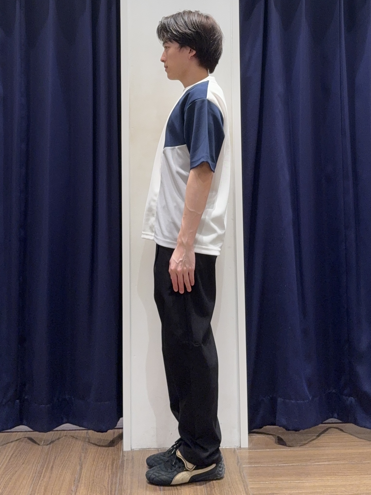 カシマさんの「THE SHOP TK｜【一枚で着映える】パターンブロッキング 半袖Tシャツ 洗濯機OK」を使ったコーディネート