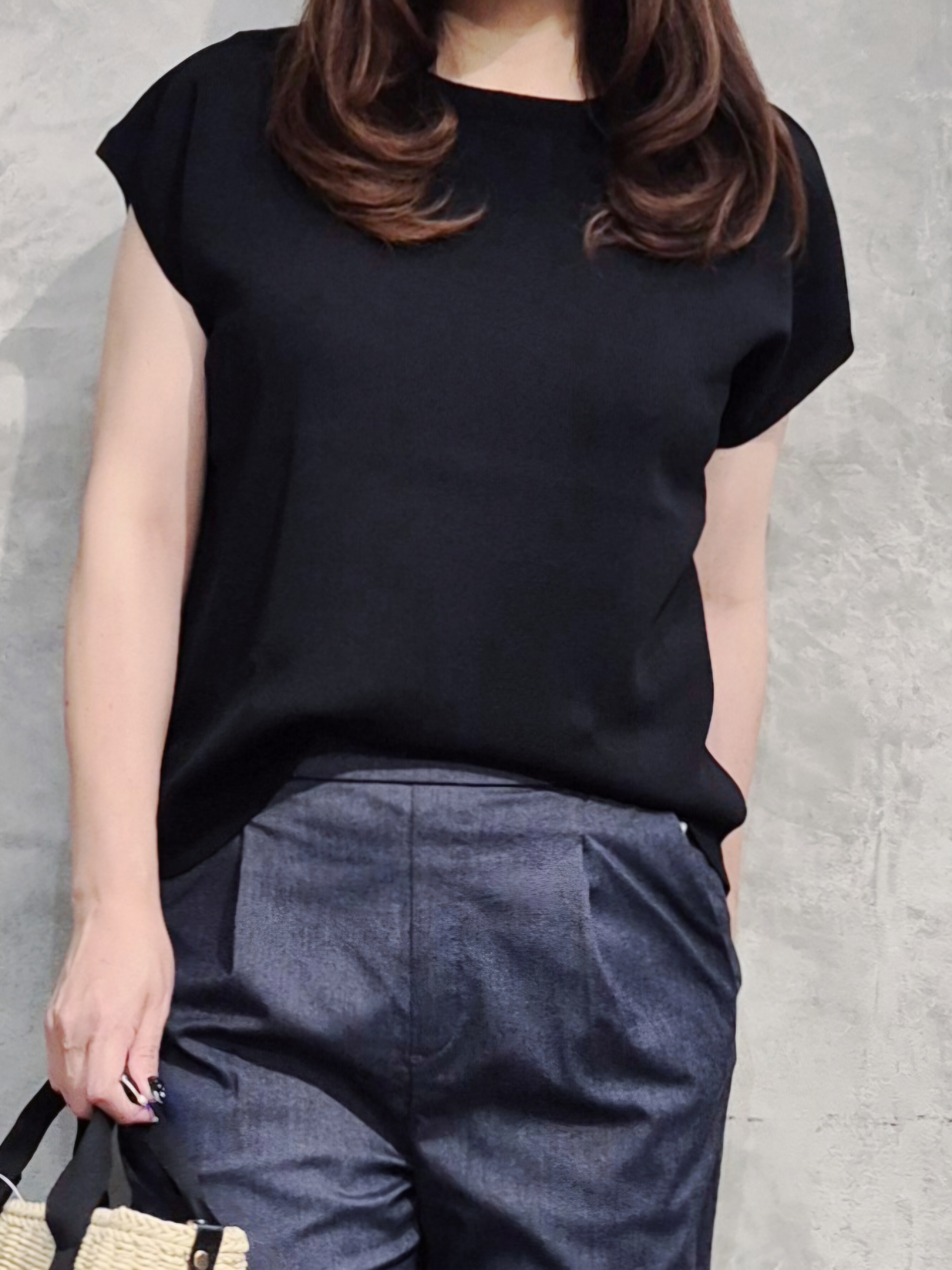ひさえさんの「THE SHOP TK｜【S-XL/ひんやりタッチ】多機能フレンチスリーブニット 洗濯機OK/UVケア/毛玉になりにくい」を使ったコーディネート