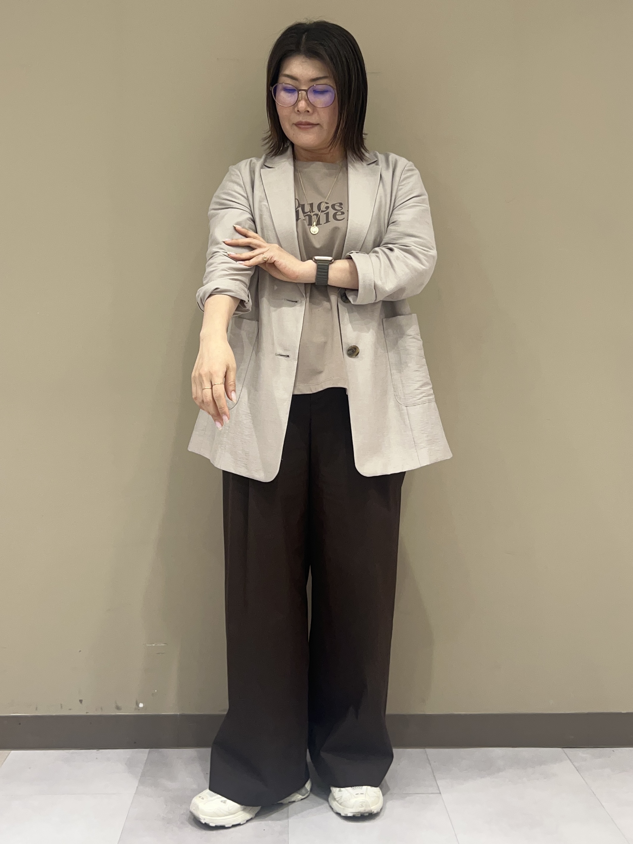 fukuさんの「UNTITLED｜【程よいシアー感/洗える】エアリーバイオジャケット」を使ったコーディネート