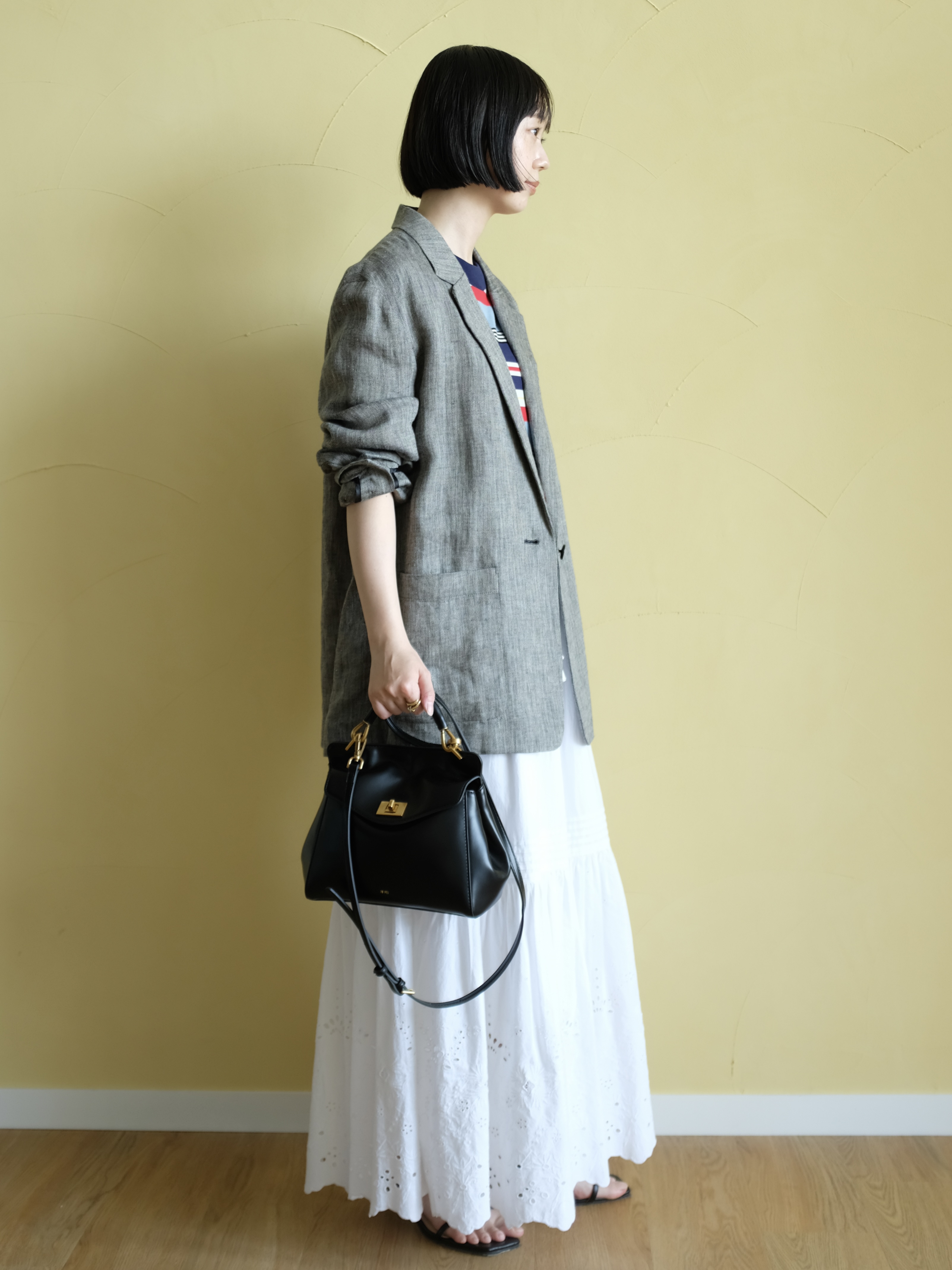 Kishimotoさんの「DRESSTERIOR｜【otonaMUSE5月号掲載】コットンシルクマルチボーダーニット」を使ったコーディネート