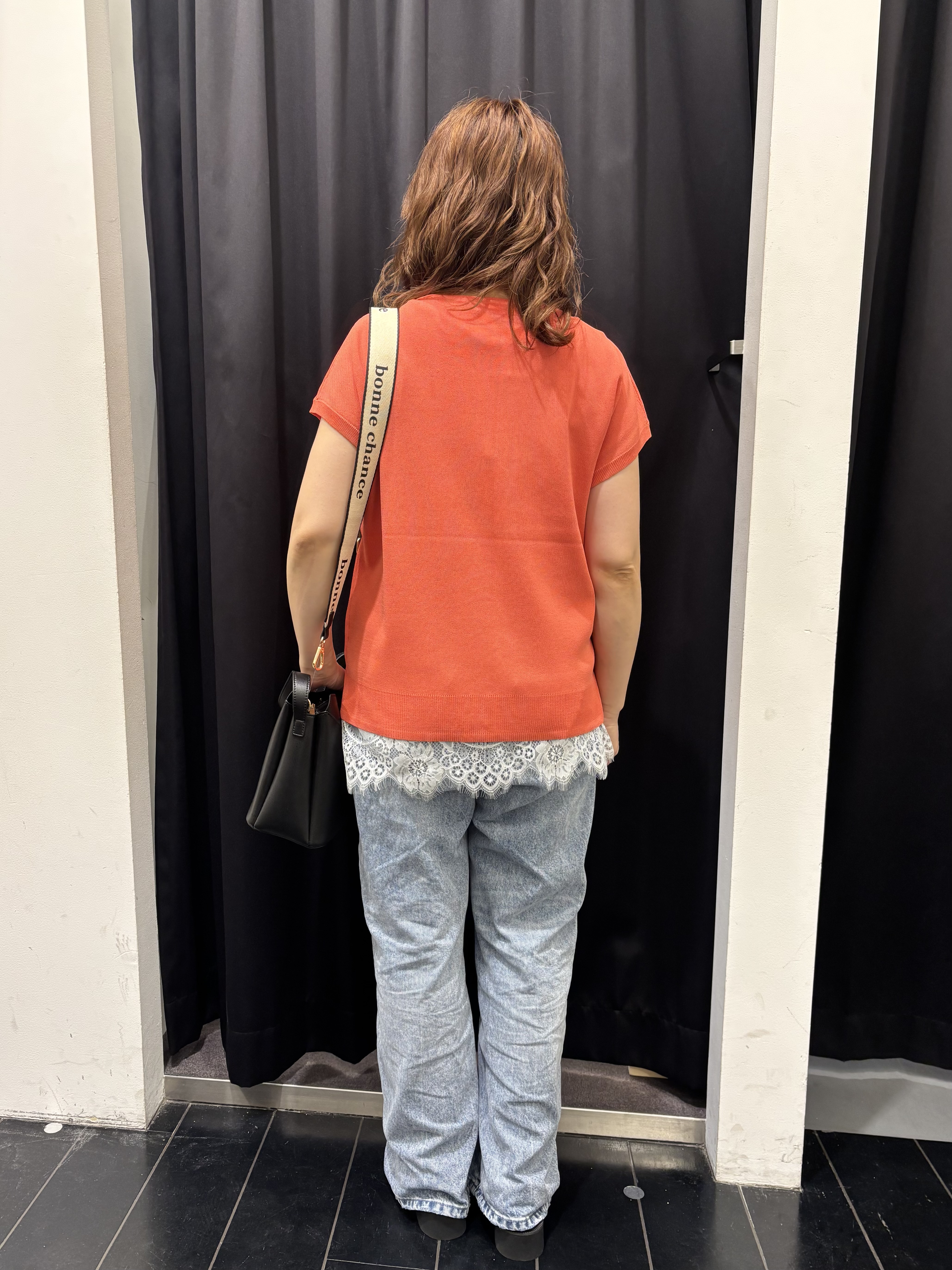 mameさんの「THE SHOP TK｜【S-XL/ひんやりタッチ】多機能フレンチスリーブニット 洗濯機OK/UVケア/毛玉になりにくい」を使ったコーディネート