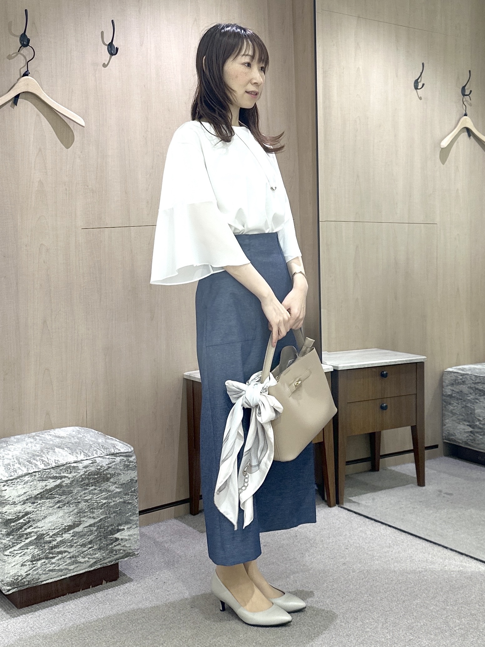 Miwaさんの「UNTITLED｜【程よいシアー感/洗える】エアリーバイオジャケット」を使ったコーディネート
