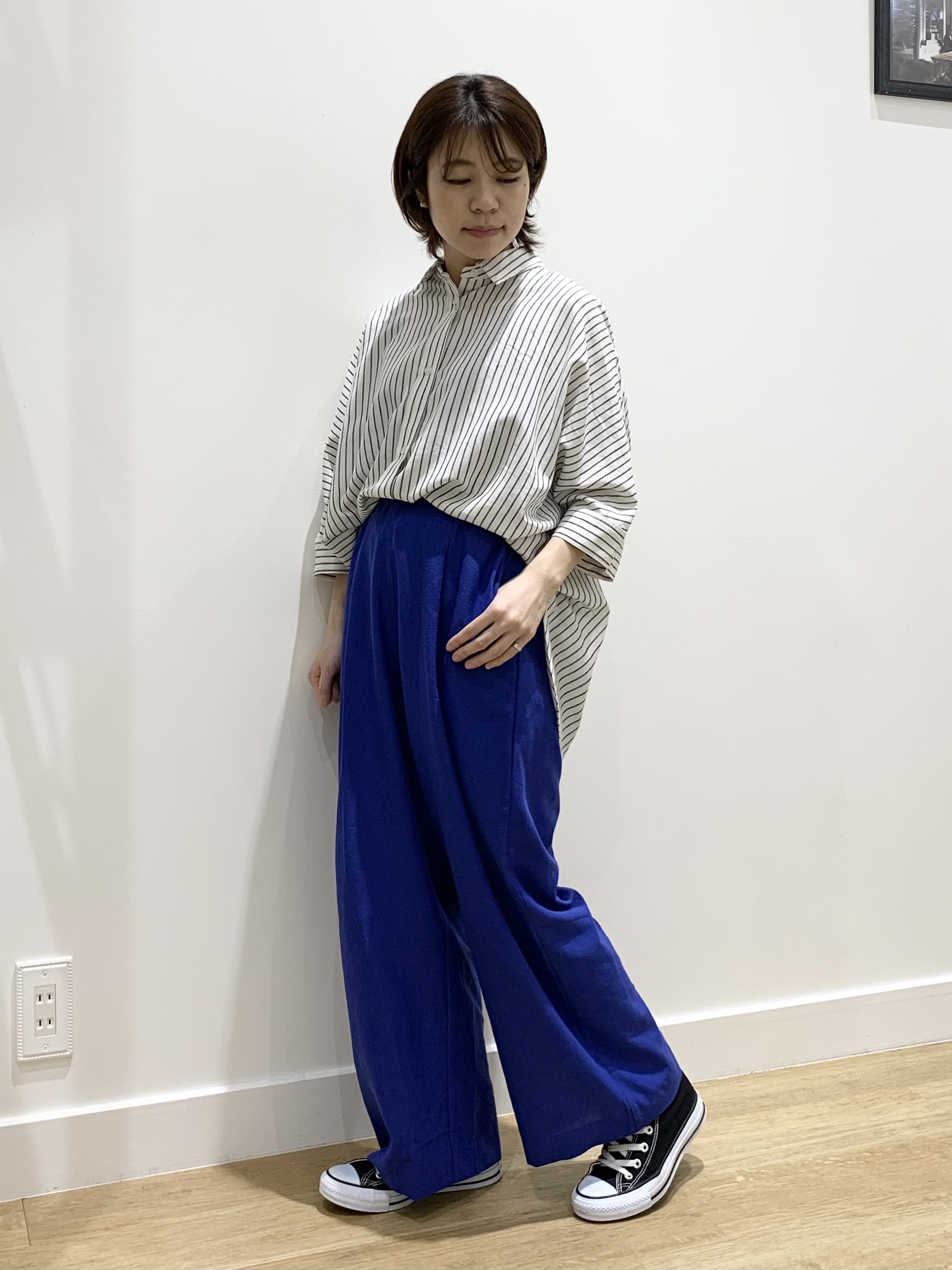 IMARIさんの「Dessin｜【セットアップ可/洗える】リネンブレンドドルマンシャツ」を使ったコーディネート