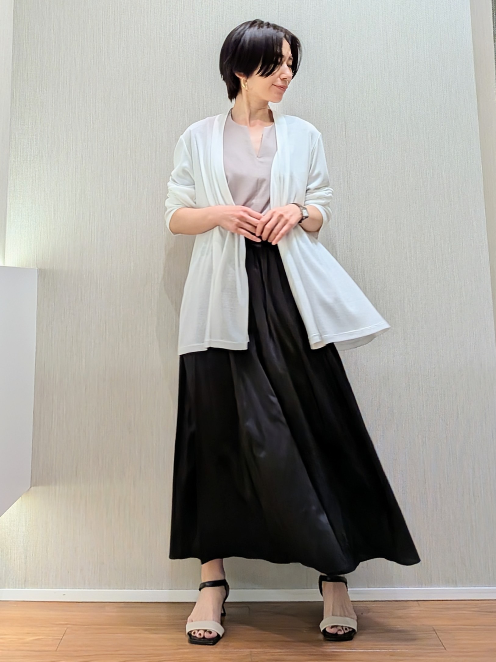 ミズタさんの「UNTITLED｜【接触冷感/UVカット/遮熱機能】フライスジャージカーディガン」を使ったコーディネート