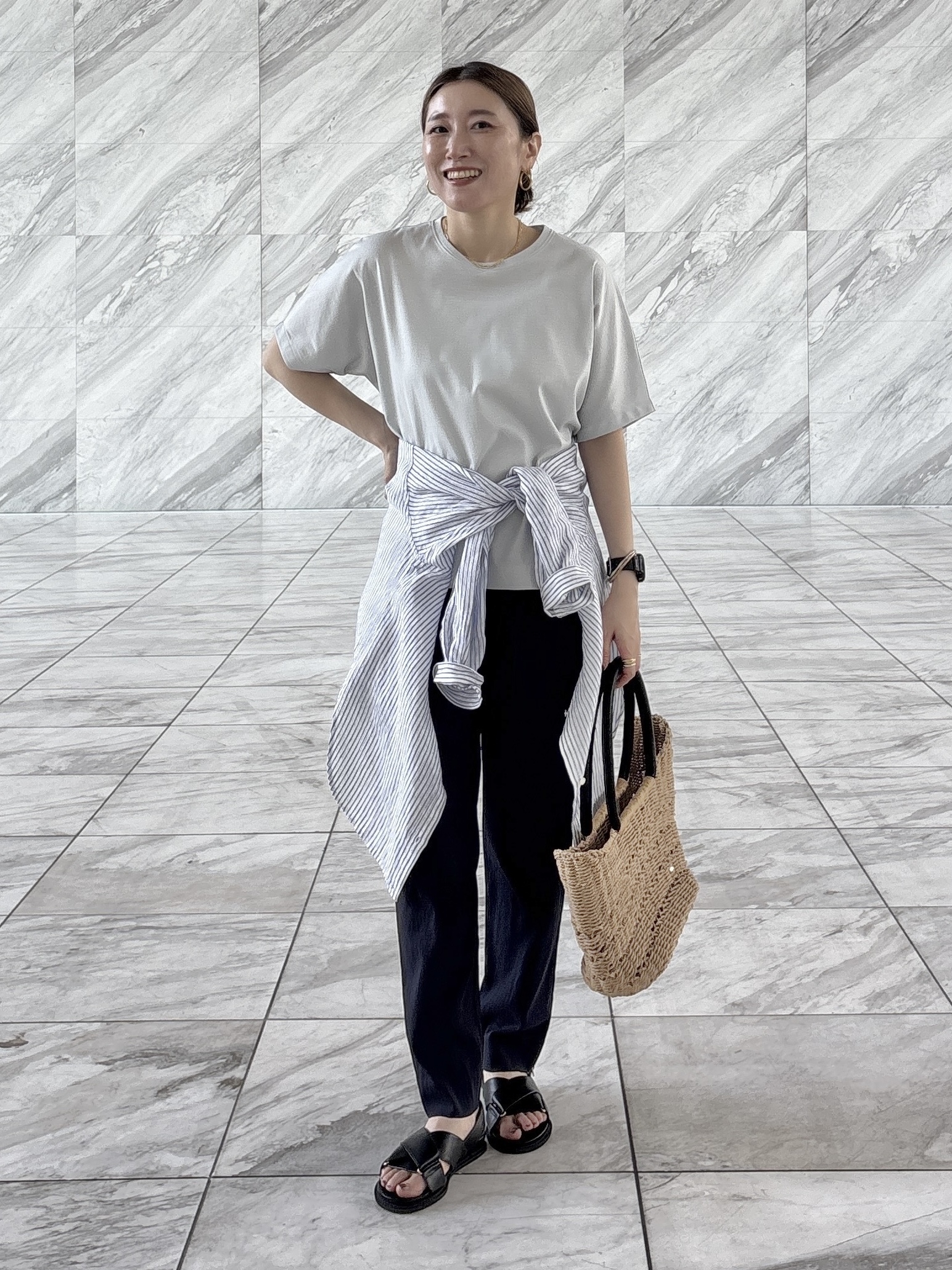 kotakiさんの「INDIVI｜【接触冷感／2WAY】カシュクールリネンシャツ」を使ったコーディネート