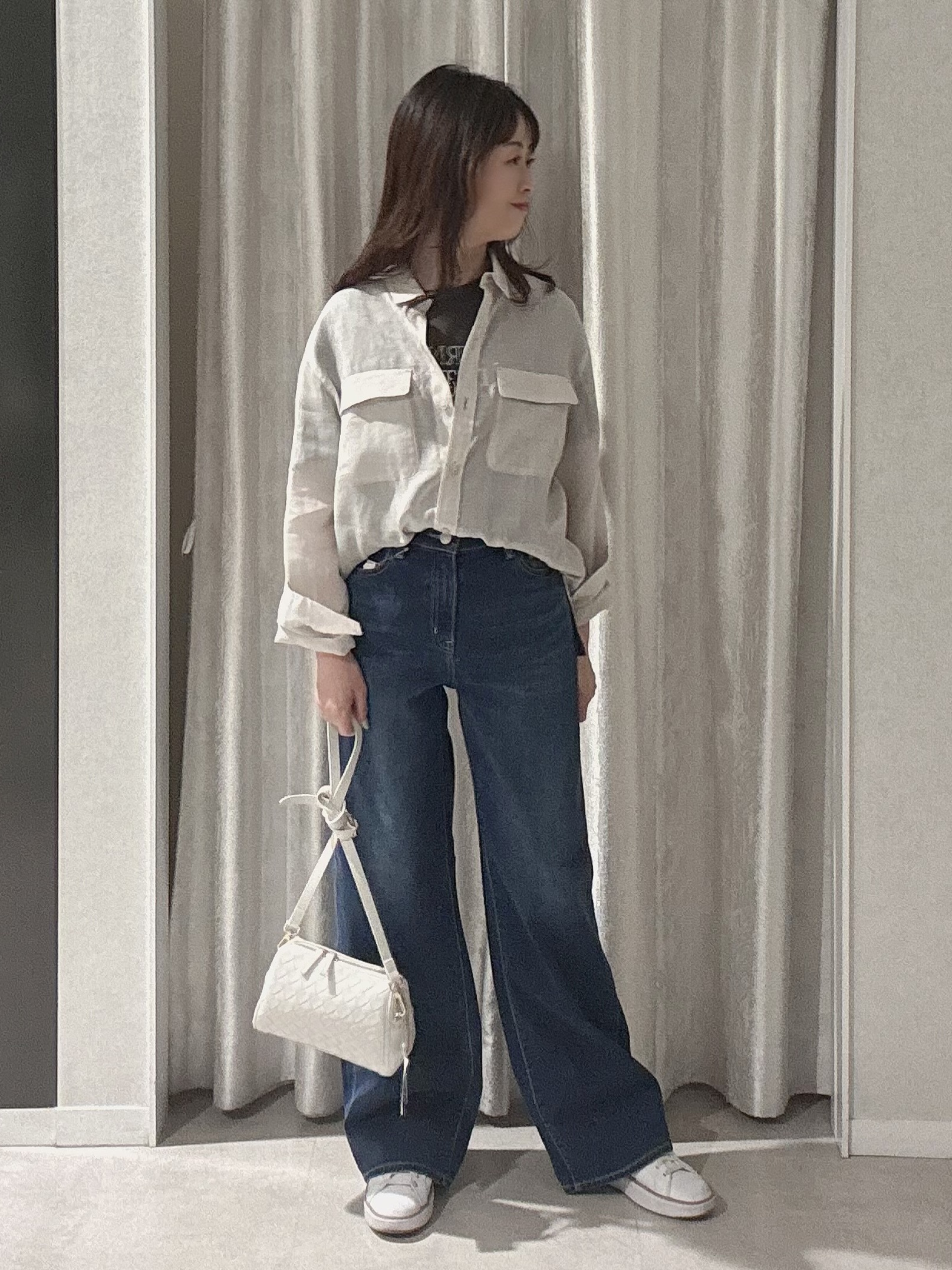makiさんの「UNTITLED｜【古畑星夏さん着用/接触冷感】ドライタッチシャツ」を使ったコーディネート