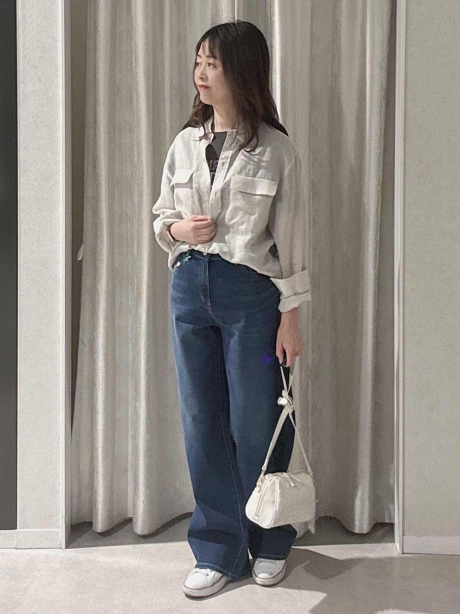 makiさんの「UNTITLED｜【古畑星夏さん着用/接触冷感】ドライタッチシャツ」を使ったコーディネート