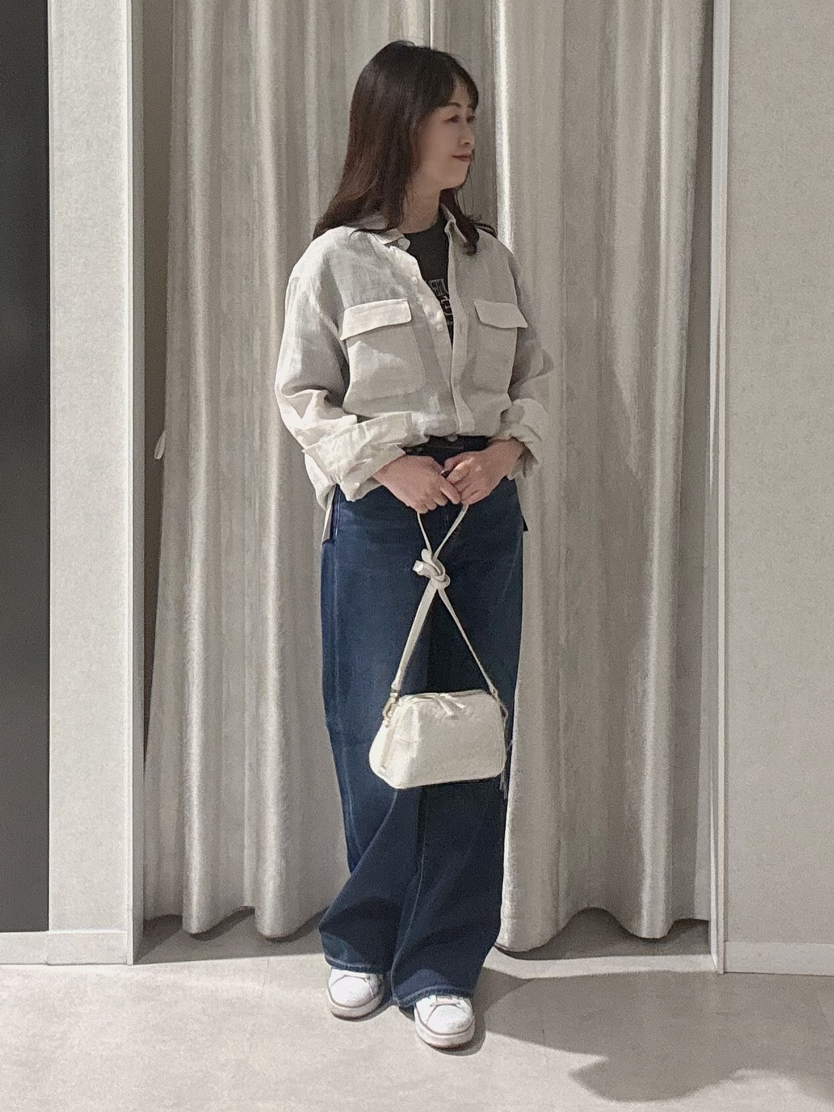 makiさんの「UNTITLED｜【古畑星夏さん着用/接触冷感】ドライタッチシャツ」を使ったコーディネート