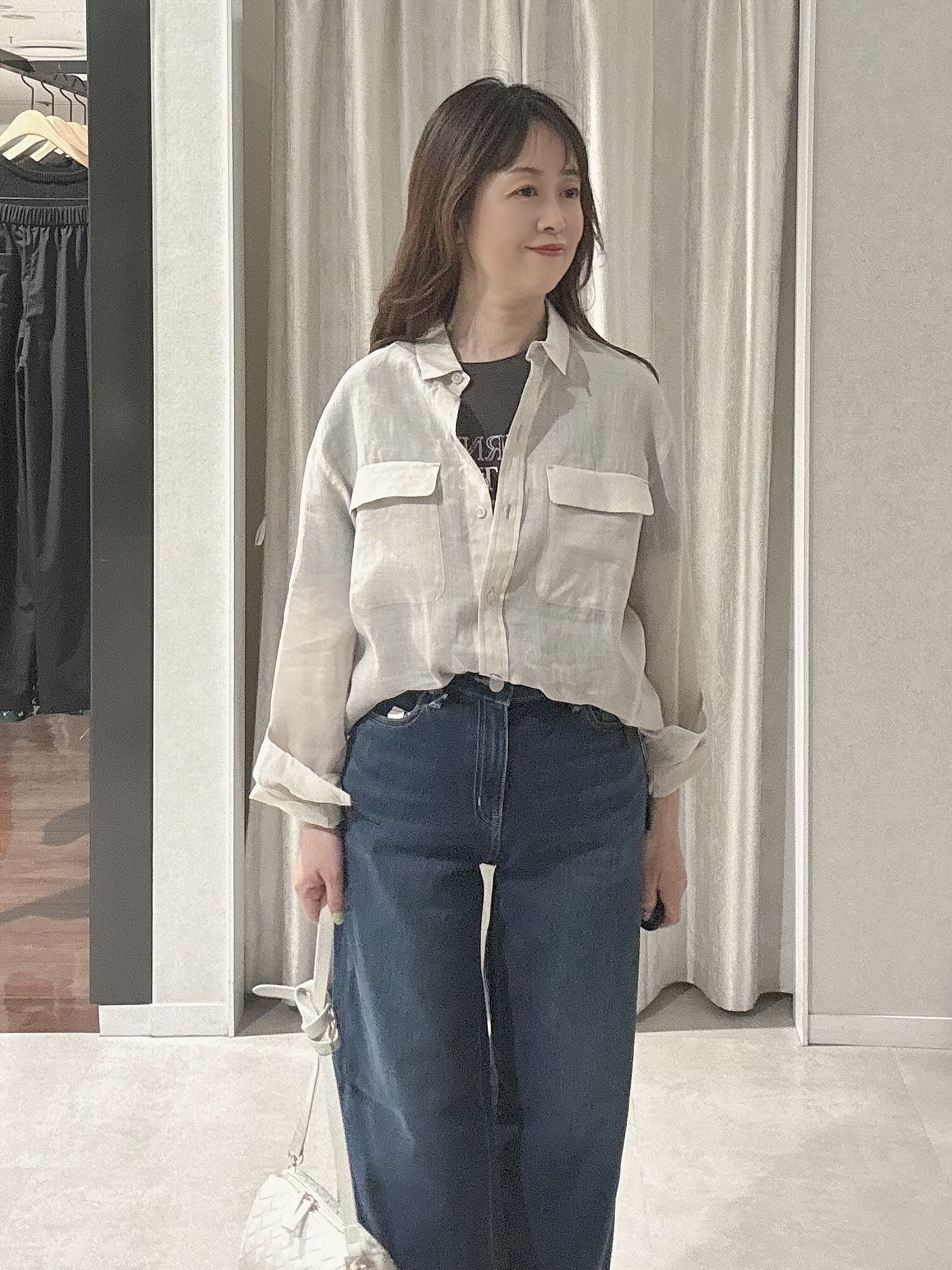 makiさんの「UNTITLED｜【古畑星夏さん着用/接触冷感】ドライタッチシャツ」を使ったコーディネート