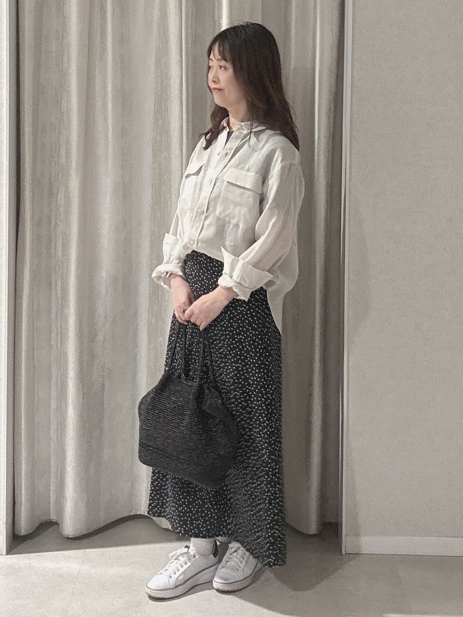 makiさんの「UNTITLED｜【古畑星夏さん着用/接触冷感】ドライタッチシャツ」を使ったコーディネート