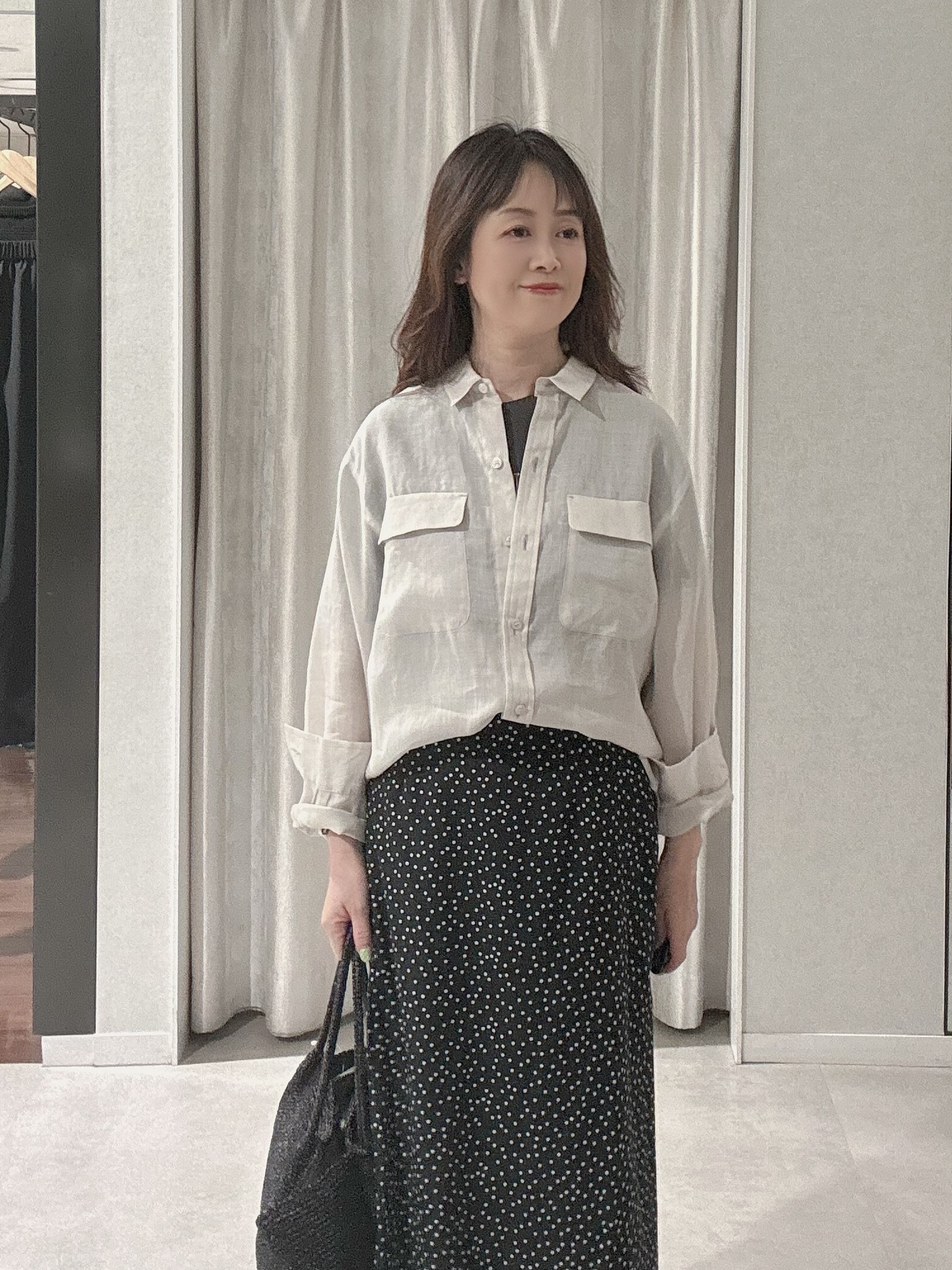makiさんの「UNTITLED｜【古畑星夏さん着用/接触冷感】ドライタッチシャツ」を使ったコーディネート