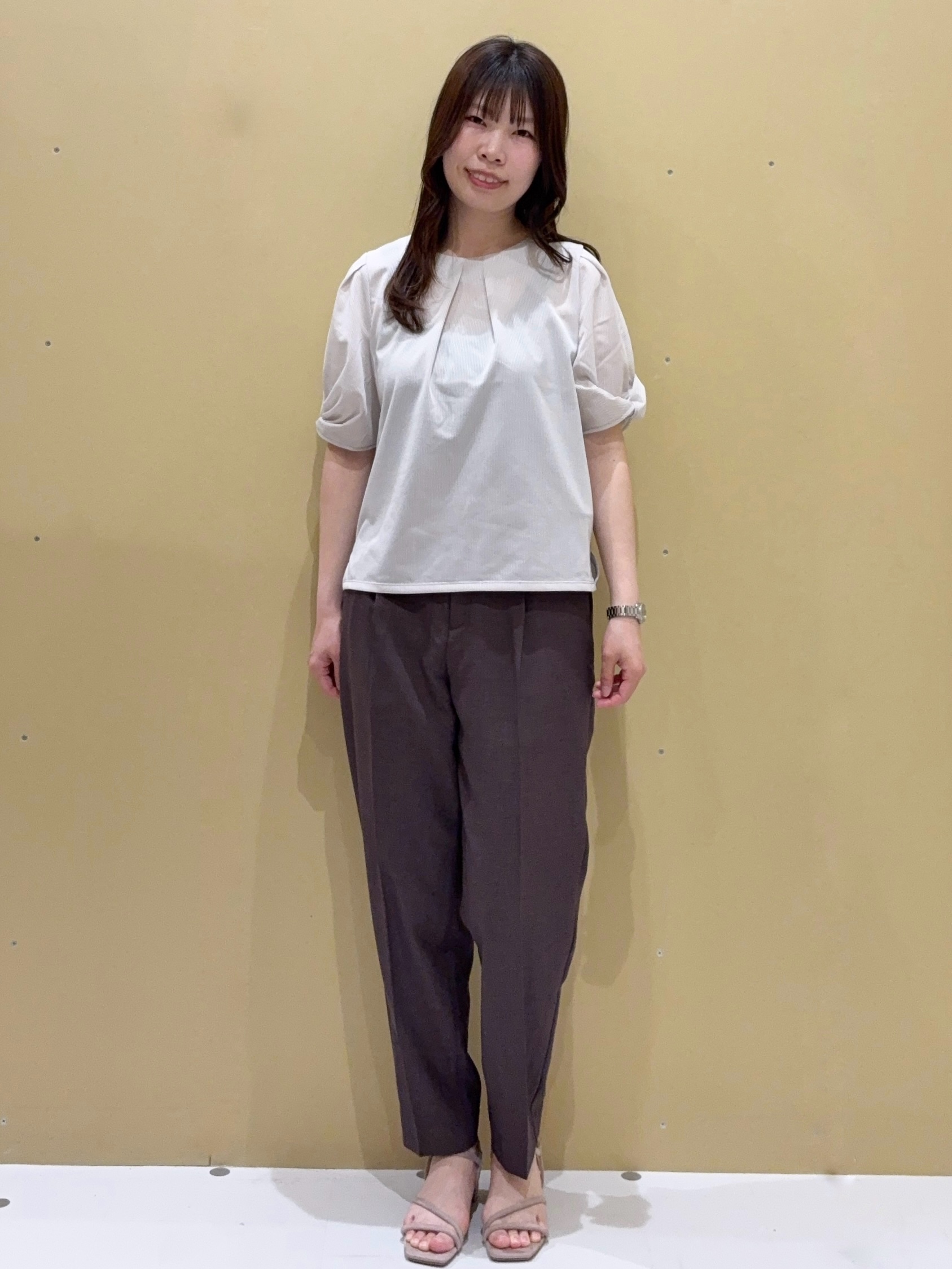 EMIRIさんの「OPAQUE.CLIP｜【吸水速乾】ストライプ調デザインスリーブトップス《洗濯機OK》」を使ったコーディネート