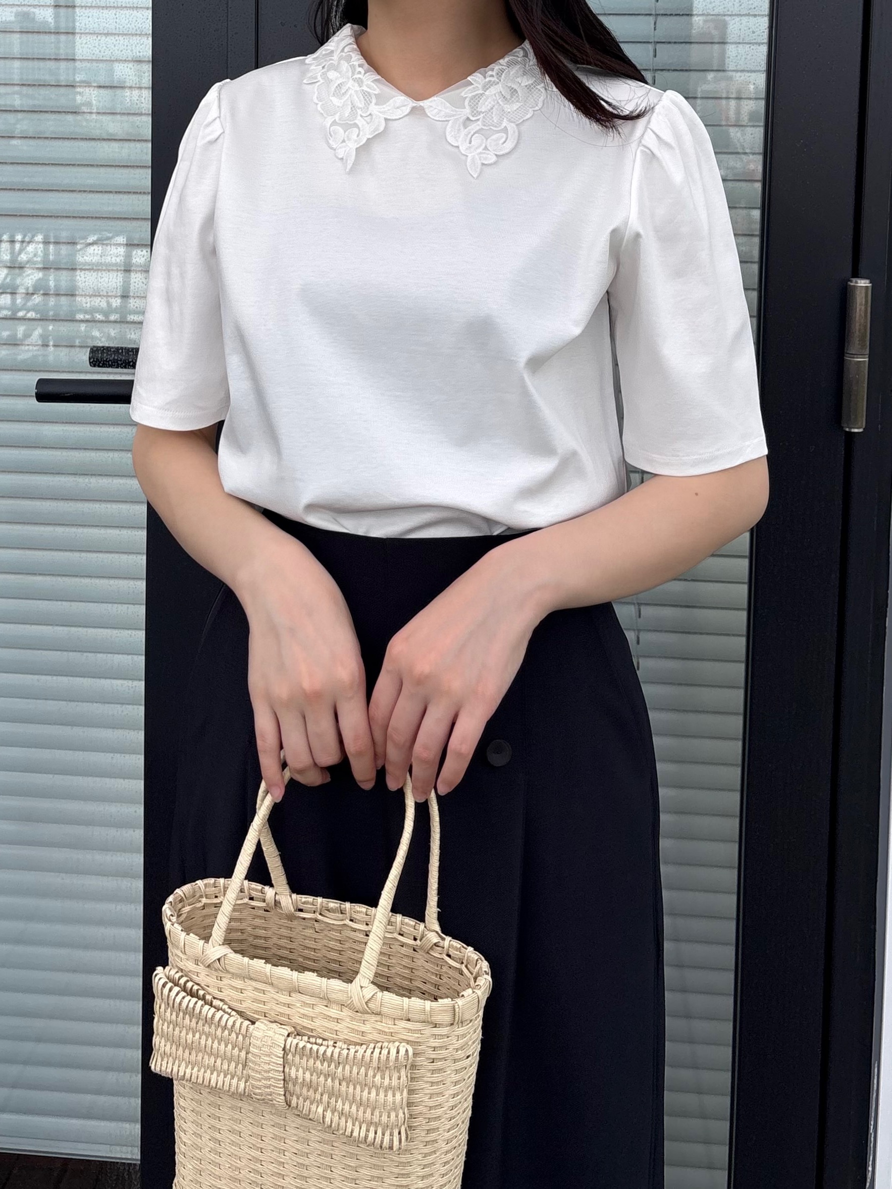 AOIさんの「Couture brooch｜【UVカット・接触冷感・洗える】襟レース トップス」を使ったコーディネート