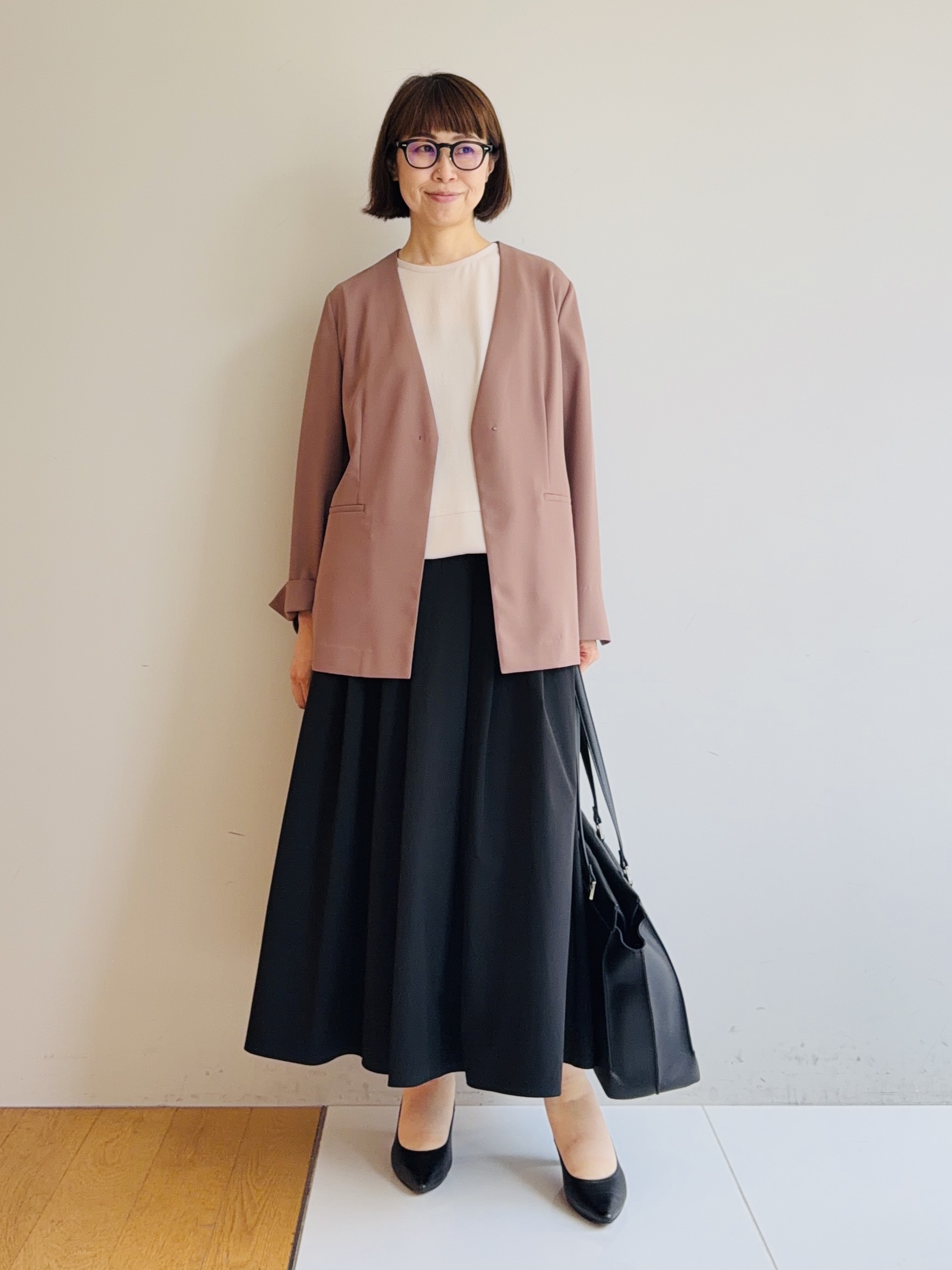 murayamaさんの「INDIVI｜【さらに軽く軽快！／着る日傘】ノーカラージャケット」を使ったコーディネート