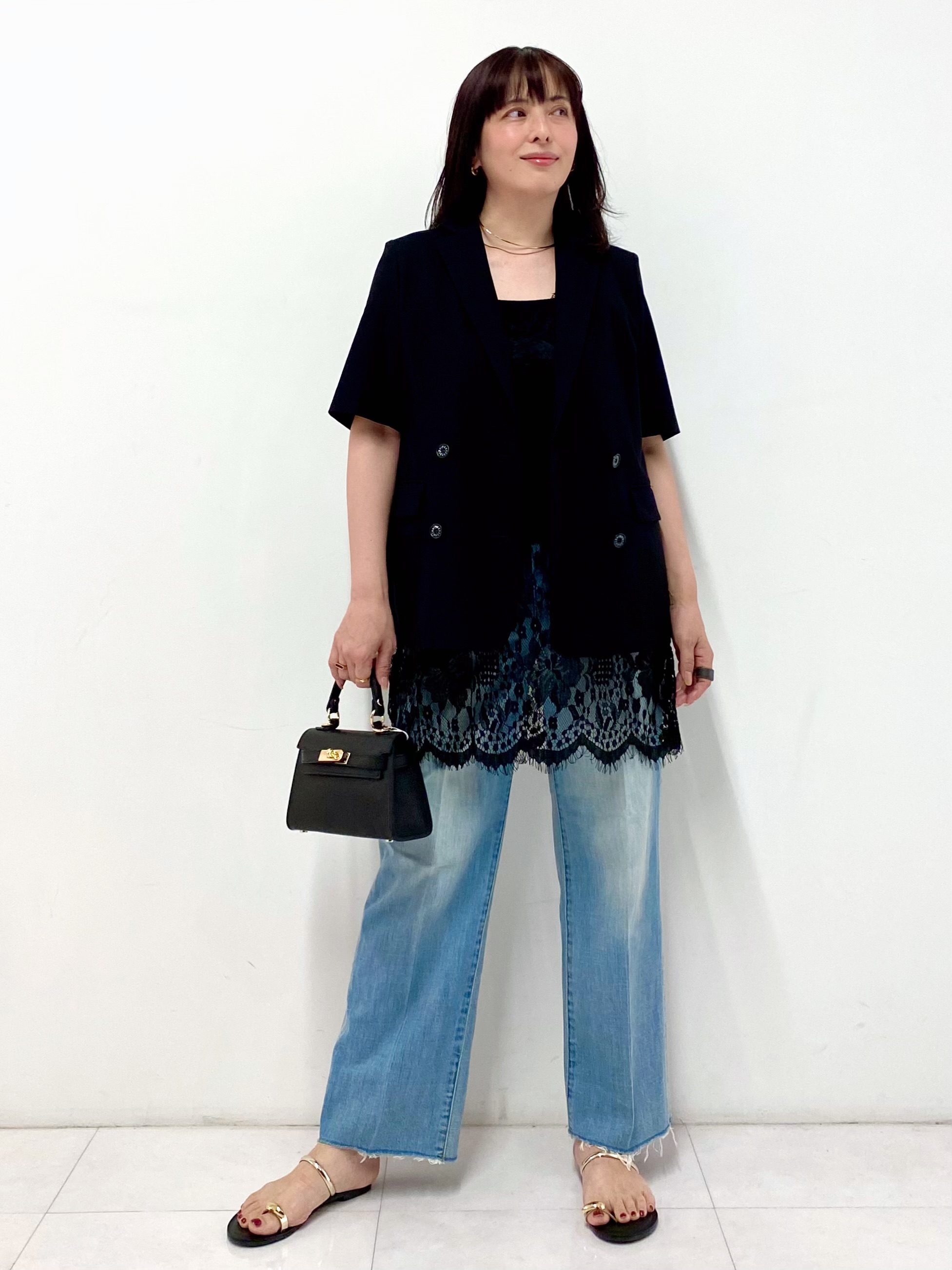Sawaguchiさんの「DRESSTERIOR｜【接触冷感/UVカット/ウォッシャブル】エアトールハーフスリーブダブルジャケット」を使ったコーディネート