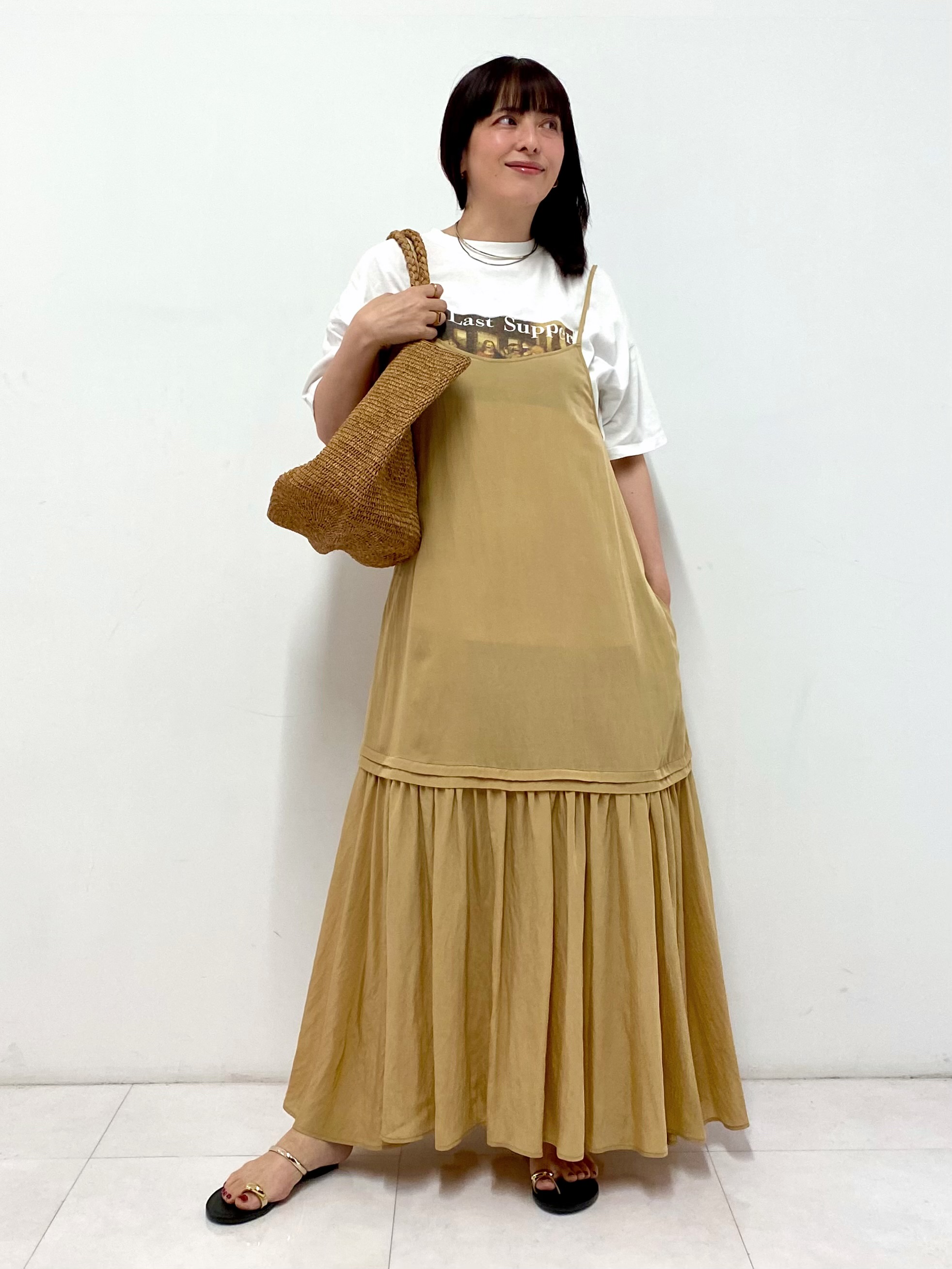 Sawaguchiさんの「DRESSTERIOR｜【ウォッシャブル】ワッシャーボリュームフレアキャミワンピース」を使ったコーディネート