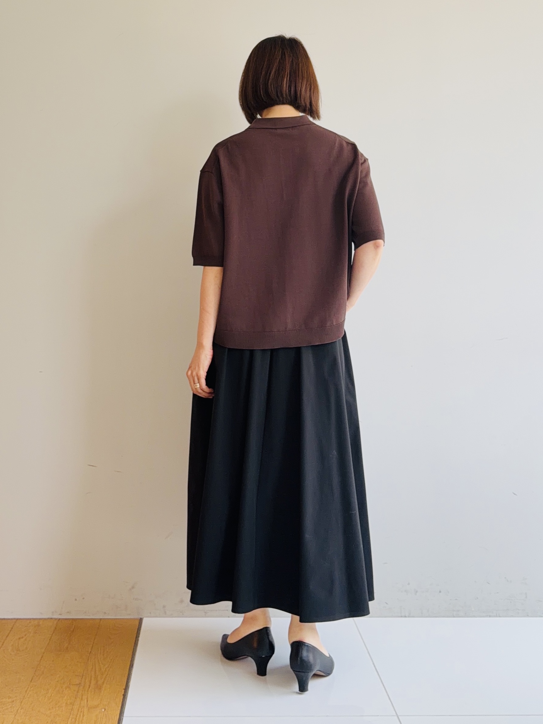 murayamaさんの「INDIVI｜【洗える／コットン】ドライタッチさらりポロ襟ニットT」を使ったコーディネート