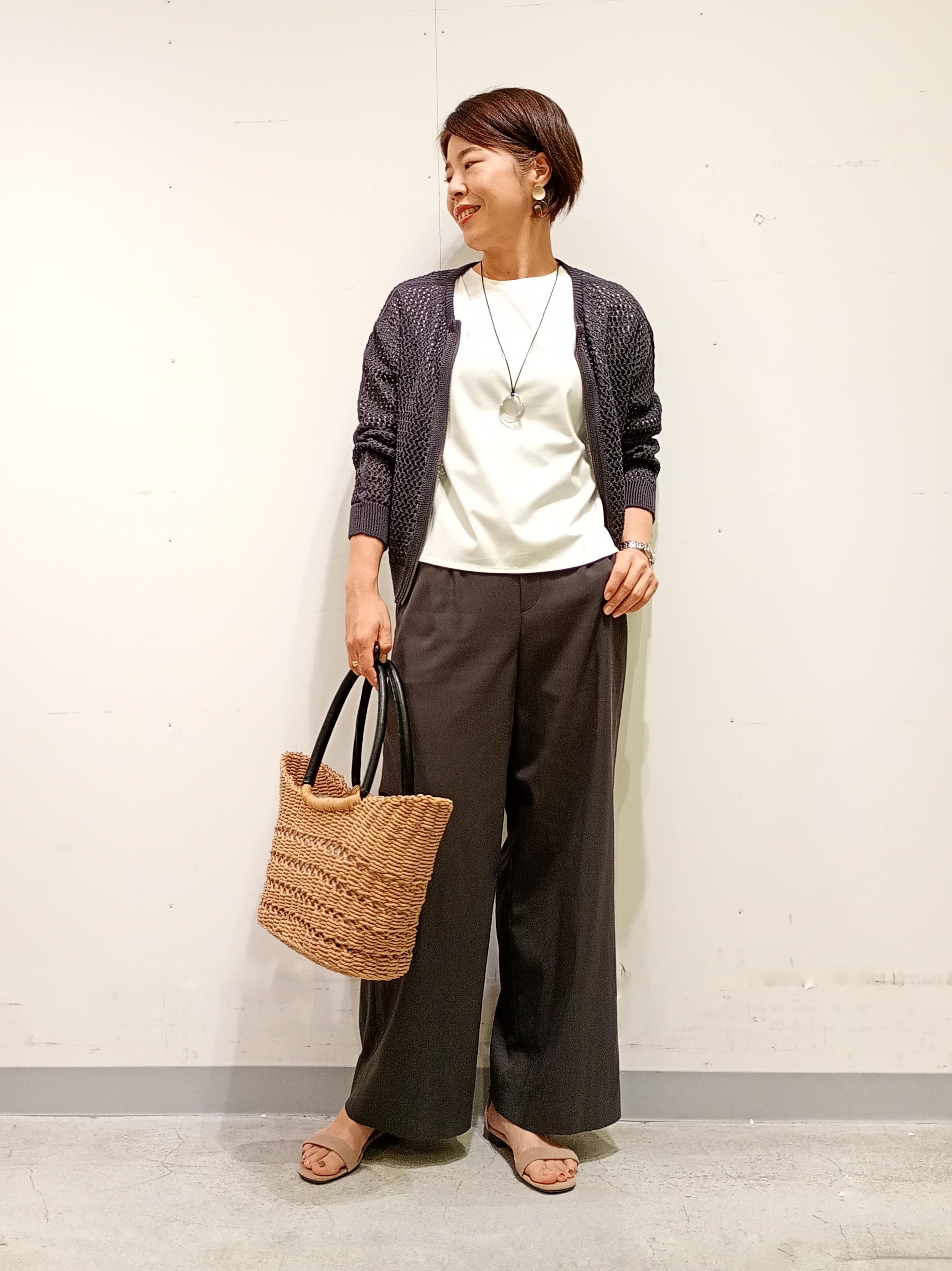 Kさんの「INDIVI｜【抗菌防臭／消臭】上品光沢コットンTシャツ」を使ったコーディネート